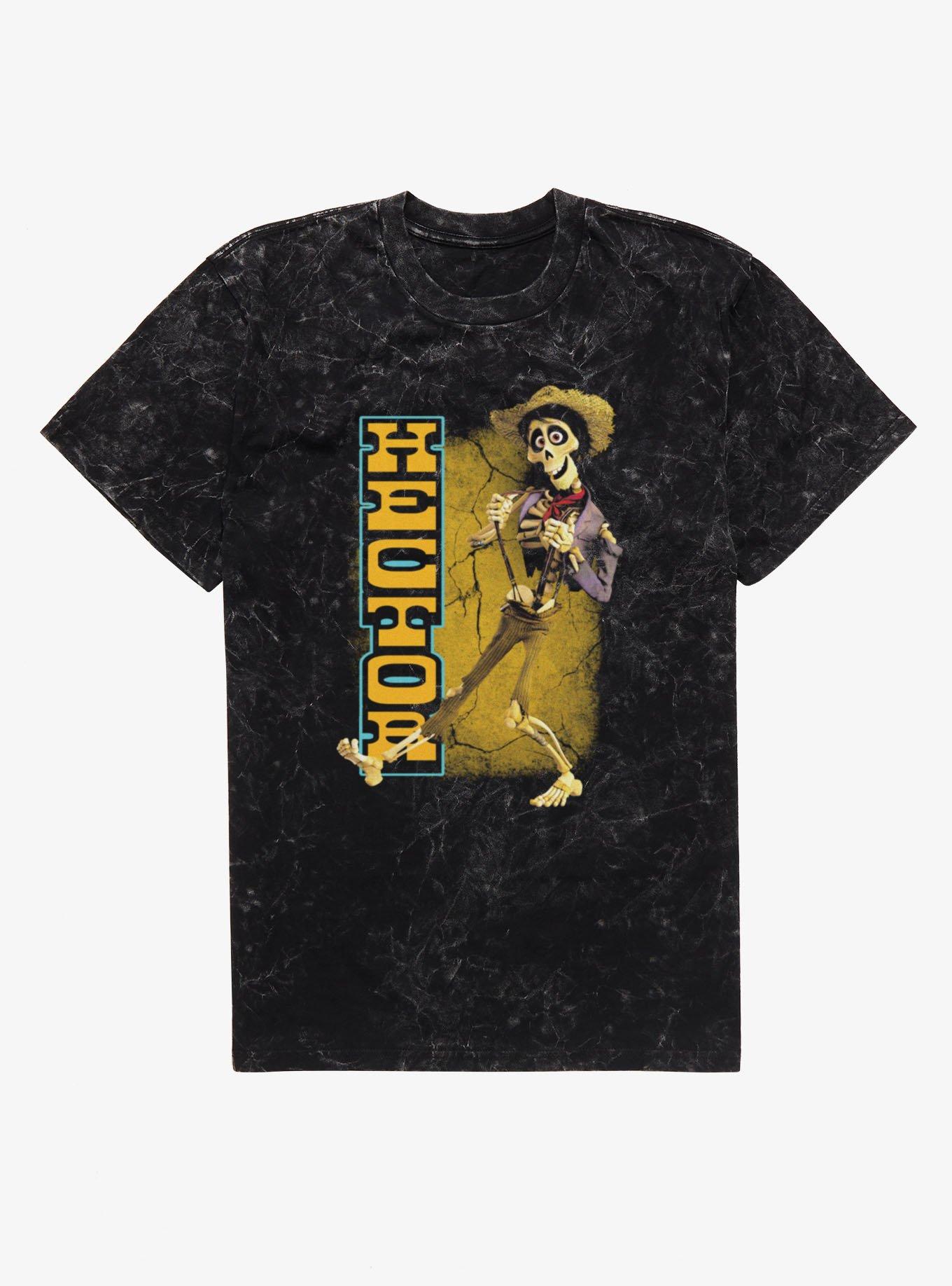 Disney Pixar Coco Hector Skeleton Musician Mineral Wash T-Shirt, BLACK MINERAL WASH, hi-res view 1