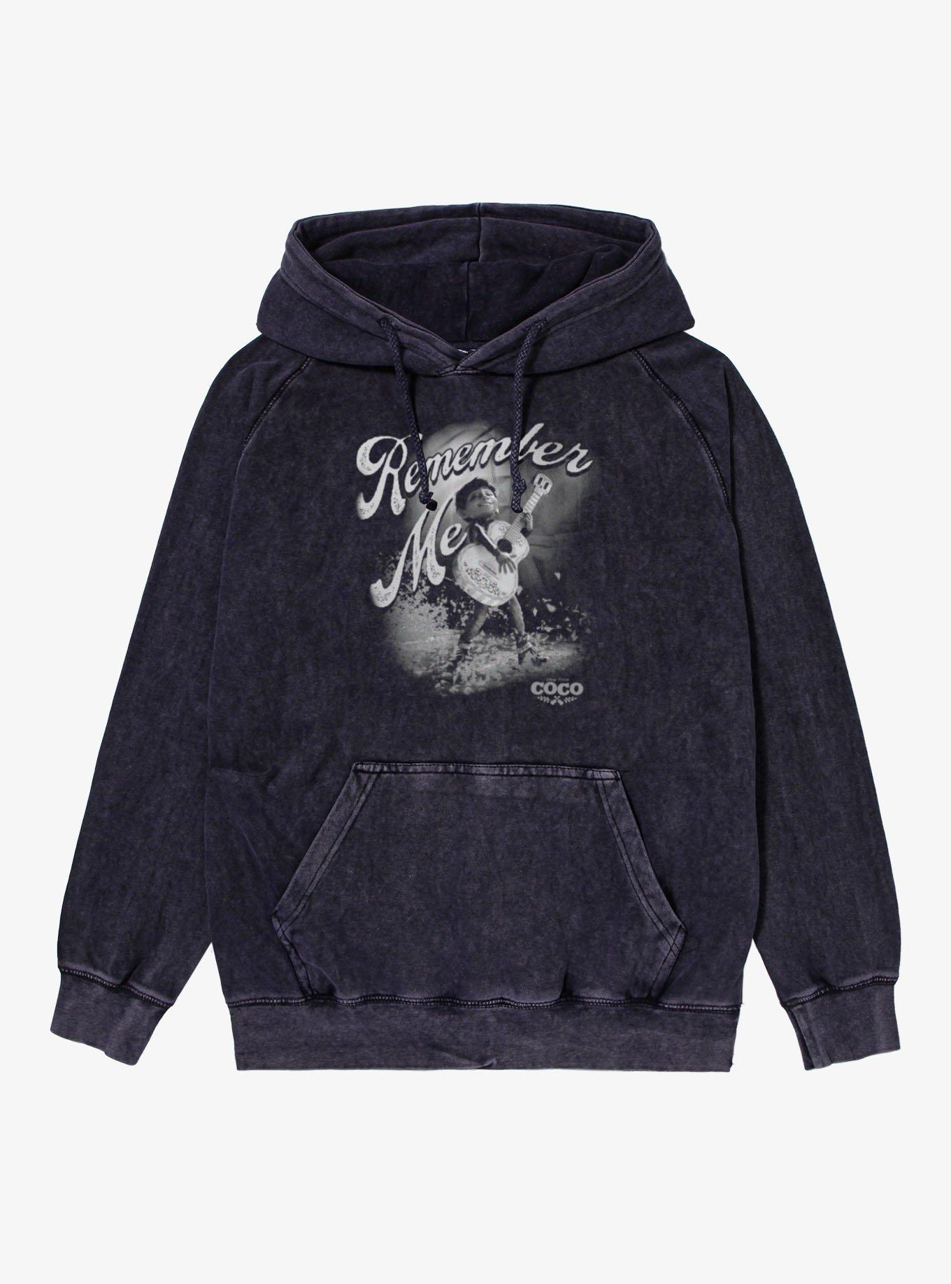 Disney Pixar Coco Remember Me Miguel Guitar Vintage Mineral Wash Hoodie, VINTAGE BLACK, hi-res view 1