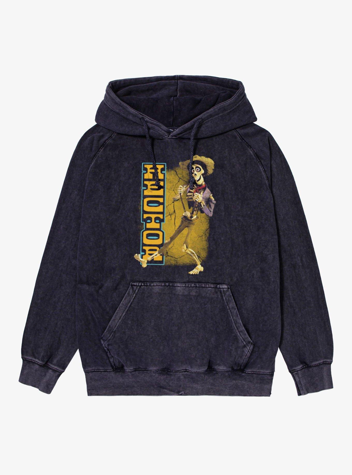 Disney Pixar Coco Hector Skeleton Musician Mineral Wash Hoodie, VINTAGE BLACK, hi-res view 1