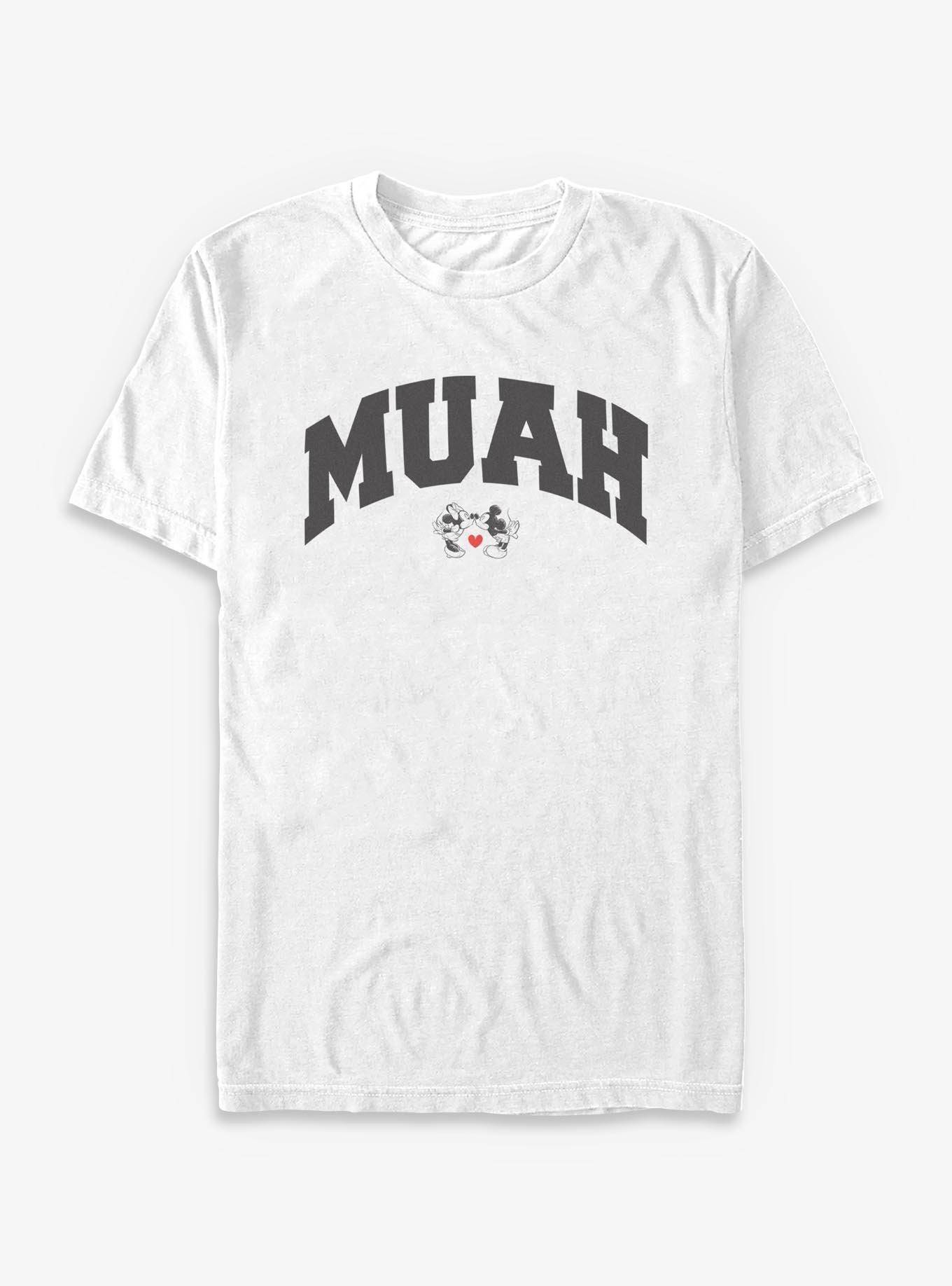 Disney Mickey Mouse & Minnie Mouse Muah Kiss T-Shirt, WHITE, hi-res view 1