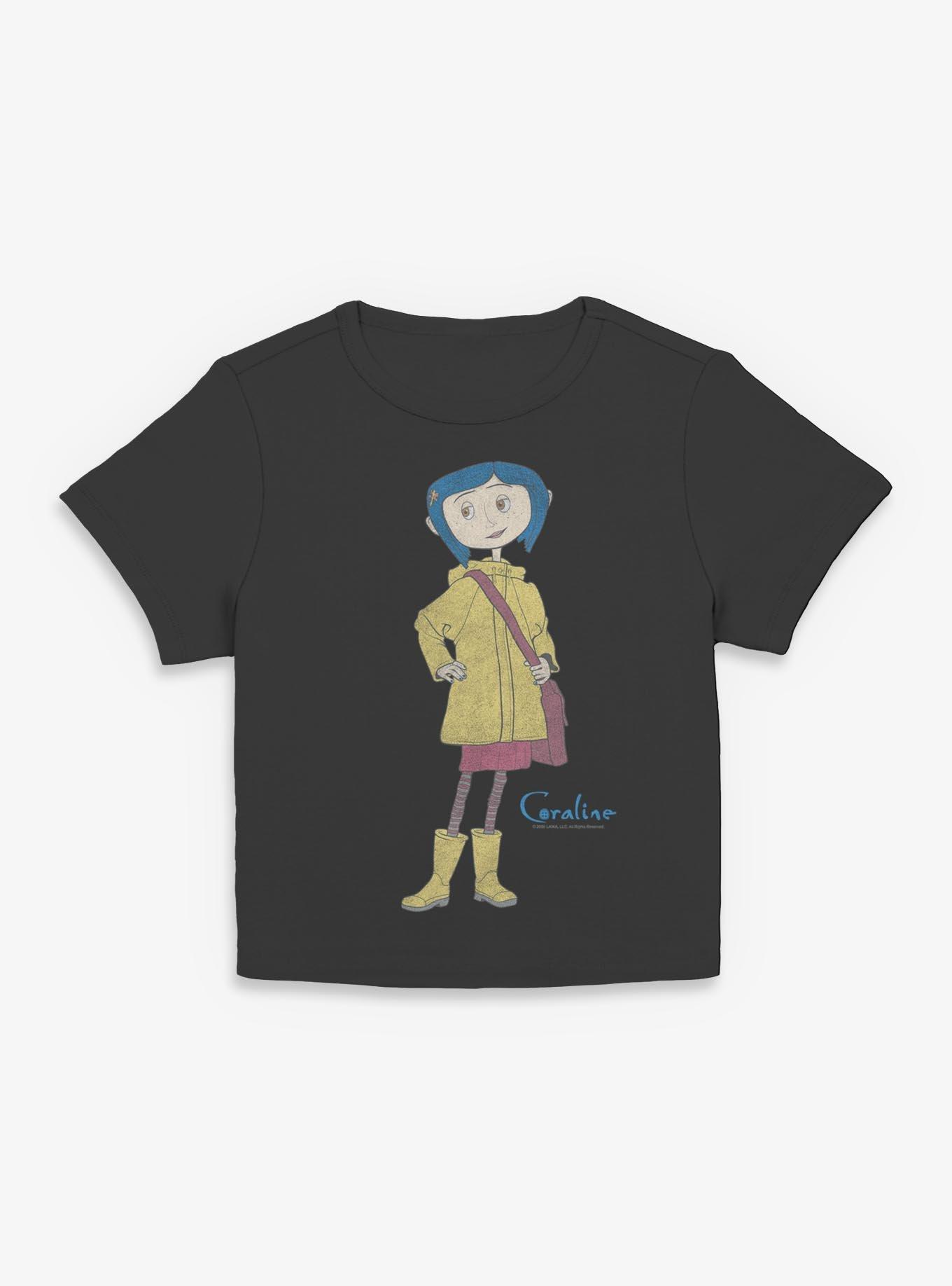 Coraline Raincoat Girls Baby T-Shirt, BLACK, hi-res view 1