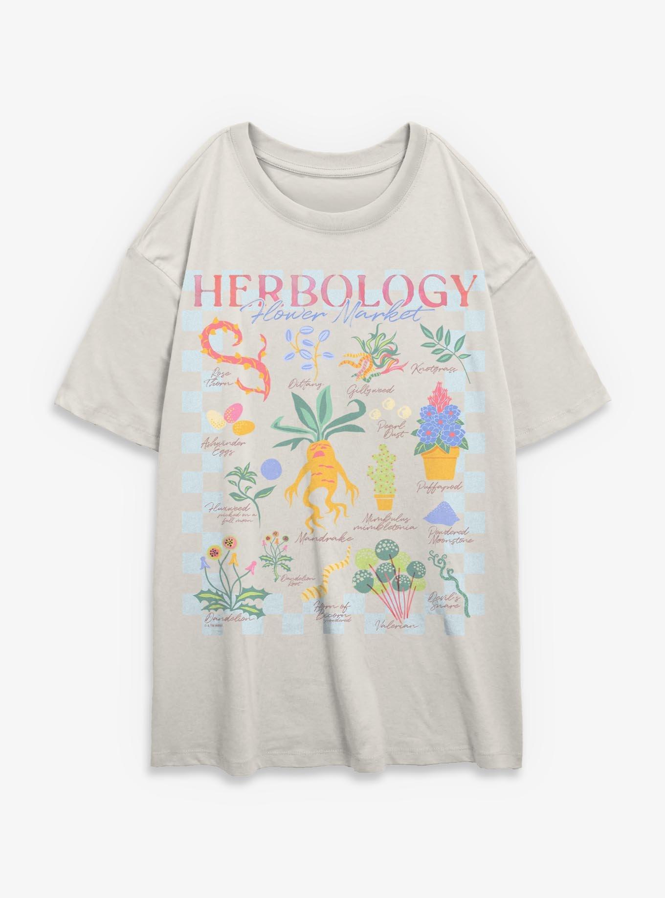 Harry Potter Herbology Flower Market Girls Oversized T-Shirt, EGRET, hi-res view 1