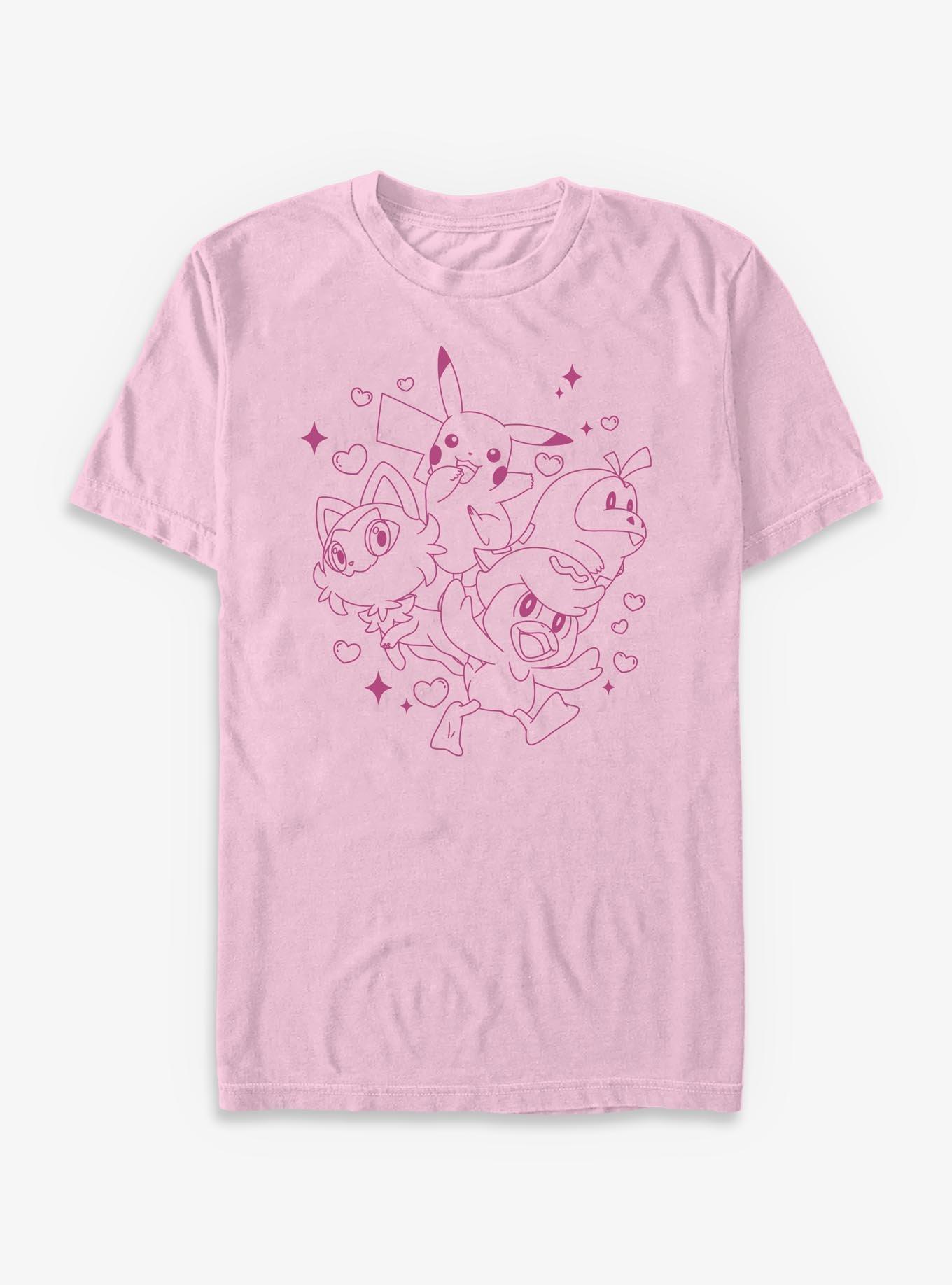 Pokemon Heart Group Garment Dye T-Shirt, BLOSSOM, hi-res view 1