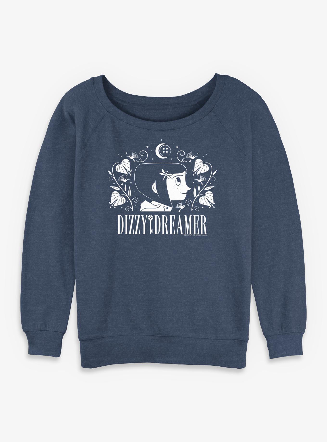 Coraline Dizzy Dreamer Girls Slouchy Sweatshirt, BLUEHTR, hi-res view 1