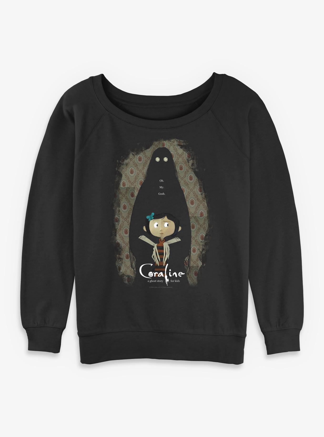 Coraline Poster Girls Slouchy Sweatshirt, BLACK, hi-res view 1