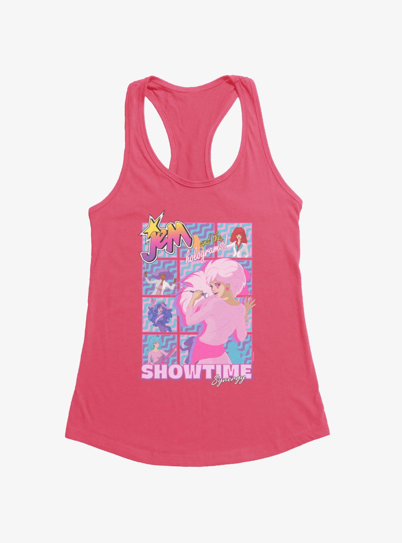 Jem And The Holograms Showtime Synergy Retro Frames Girls Tank, HOT PINK, hi-res view 1