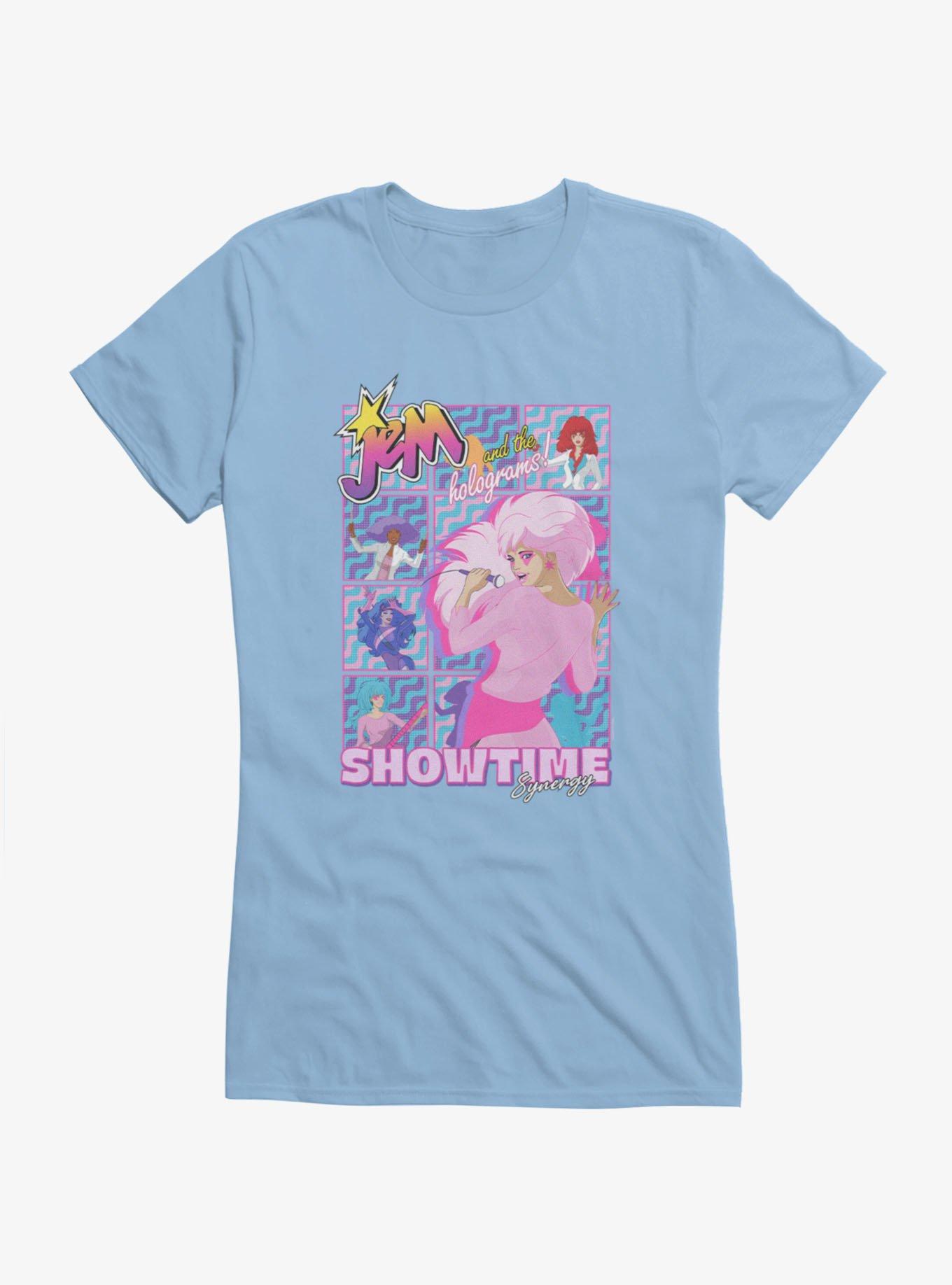 Jem And The Holograms Showtime Synergy Retro Frames Girls T-Shirt, POWDER BLUE, hi-res view 1