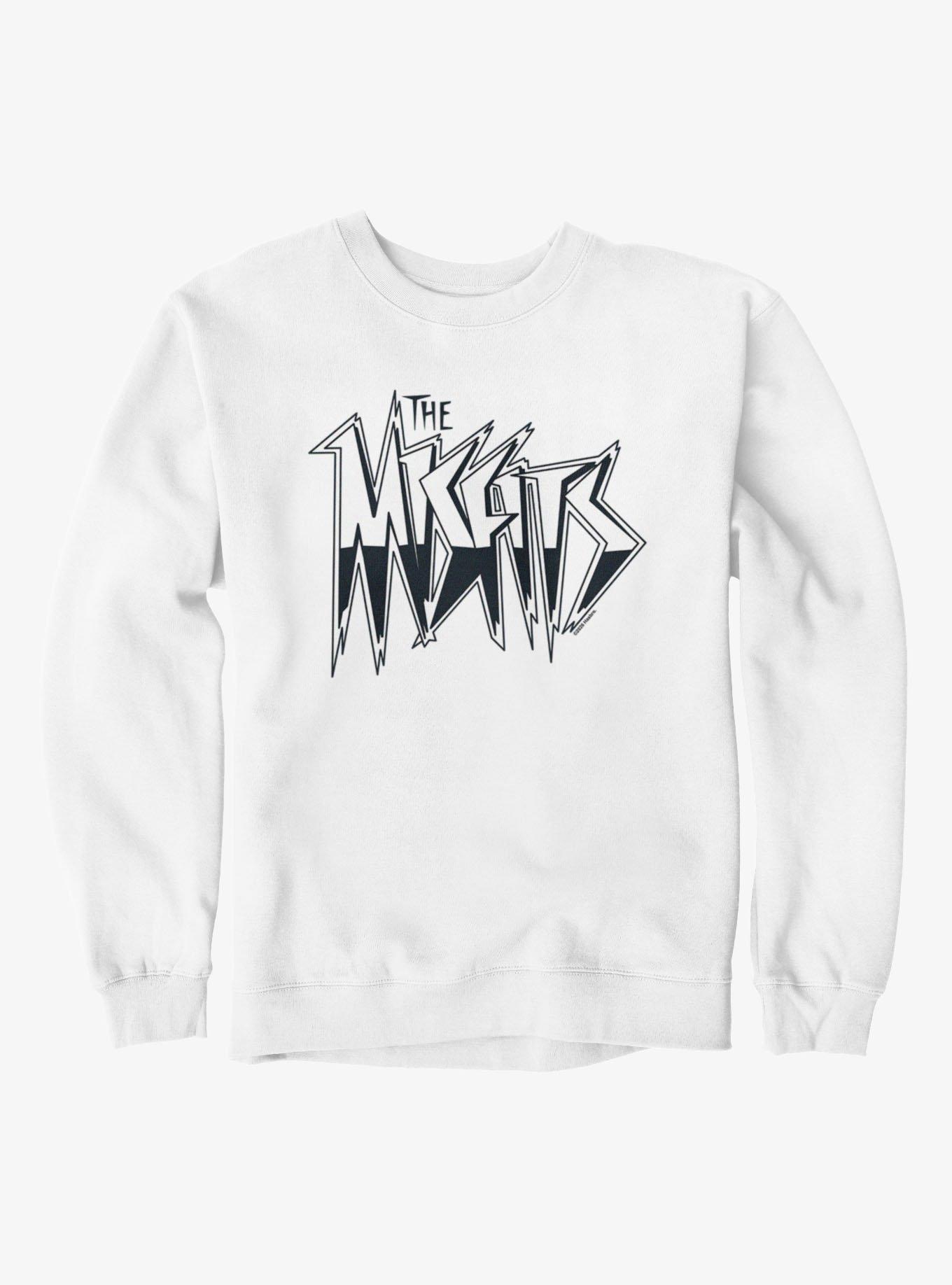 Jem And The Holograms The Misfits Monochrome Logo Sweatshirt, WHITE, hi-res view 1