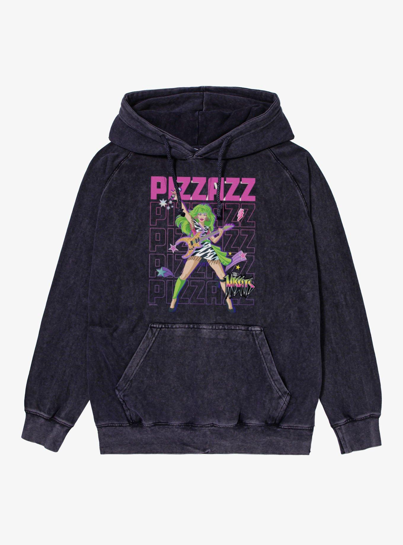 Jem And The Holograms The Misfits Pizzazz Mineral Wash Hoodie, VINTAGE BLACK, hi-res view 1