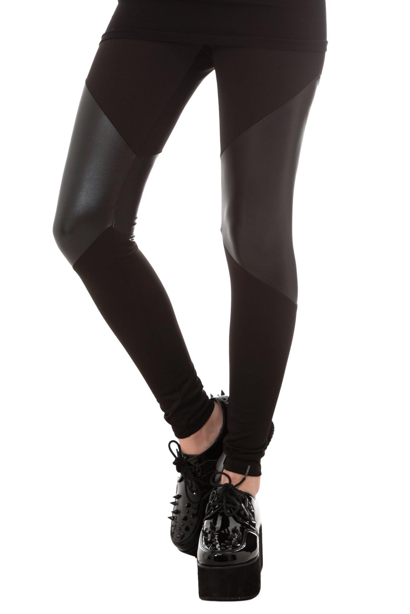 Black Moto Leggings, BLACK, hi-res