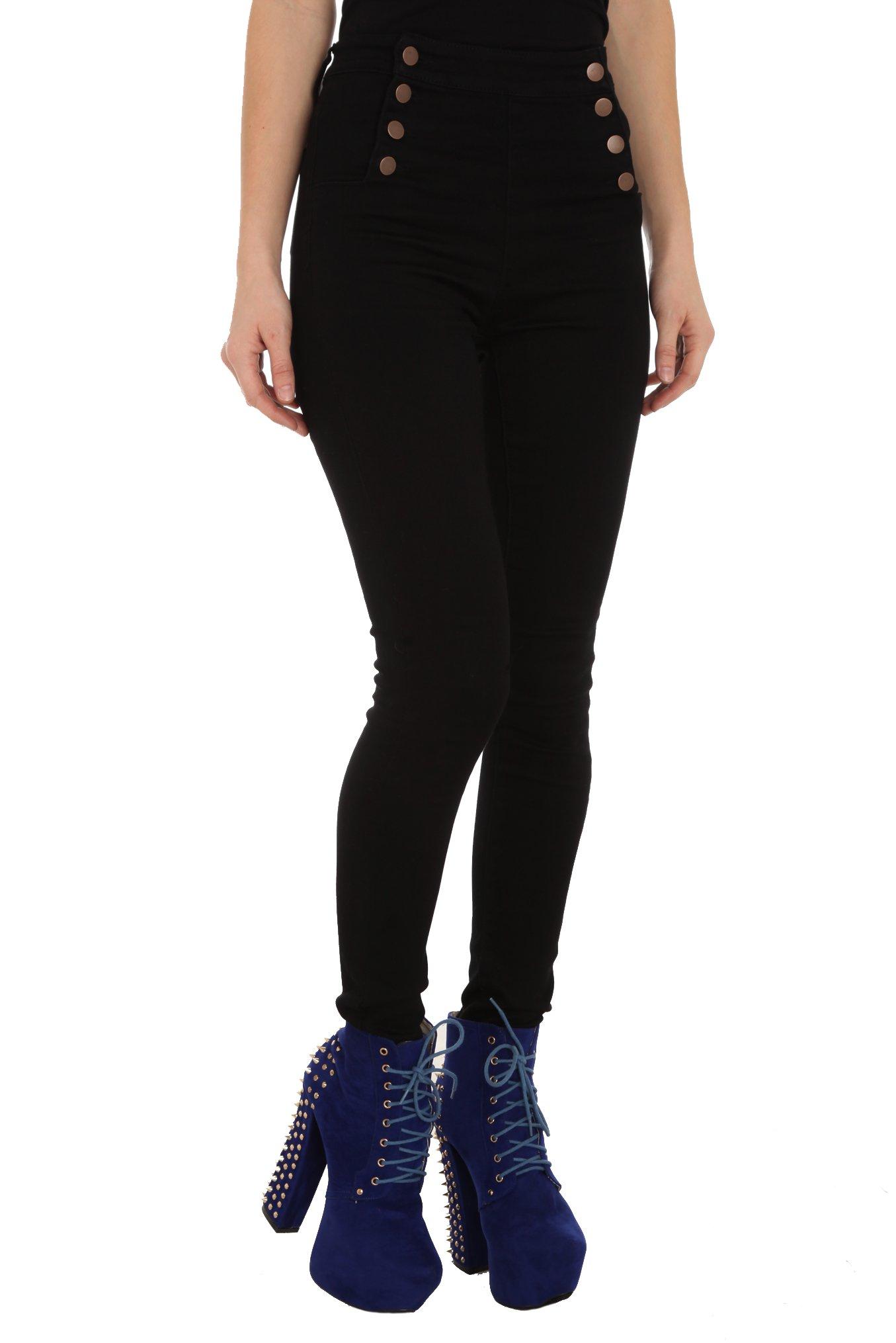 Cello Black Sailor High-Waisted Skinny Jeans, BLACK, hi-res