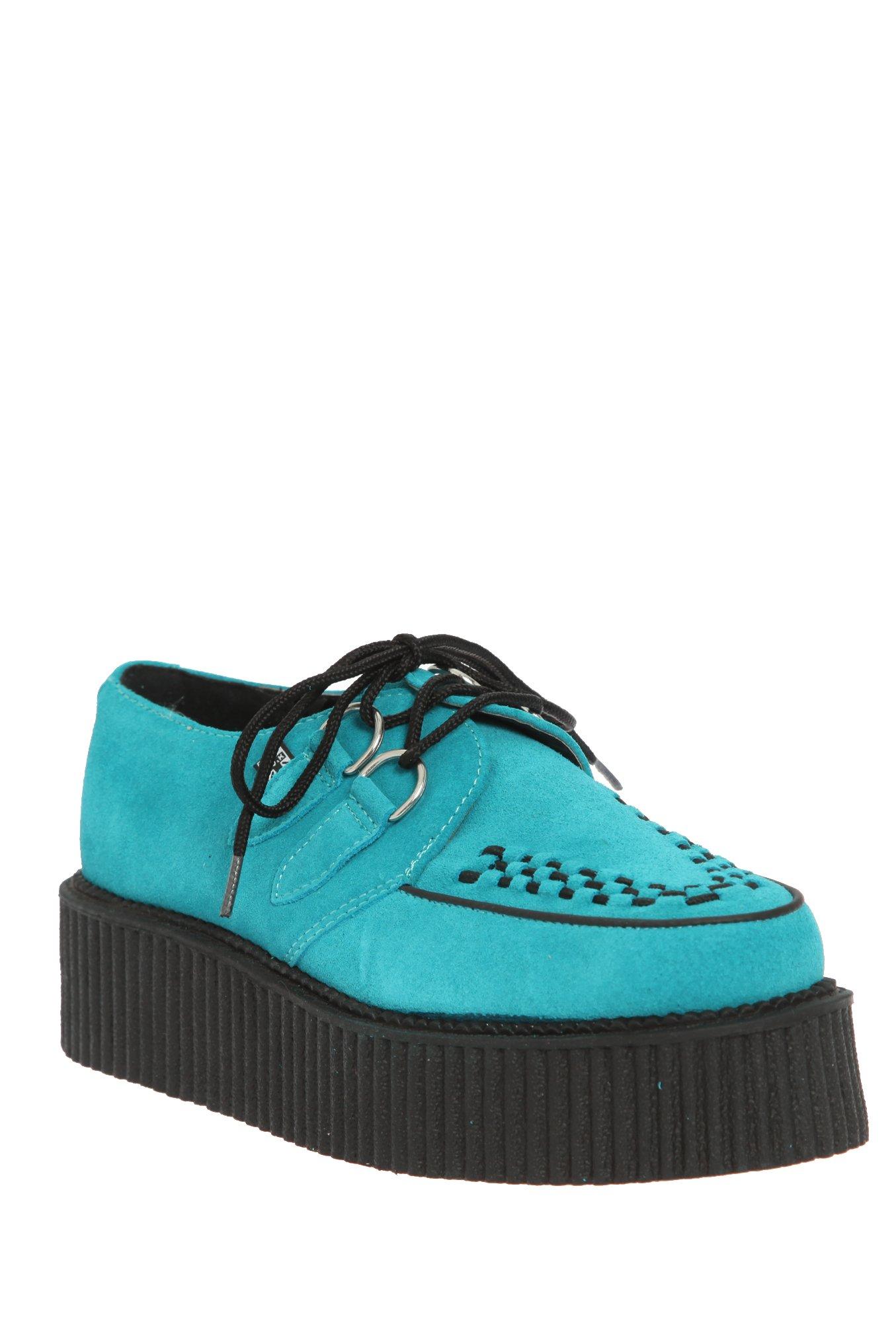 T.U.K. Turquoise Suede Mondo Creepers, BLACK, hi-res