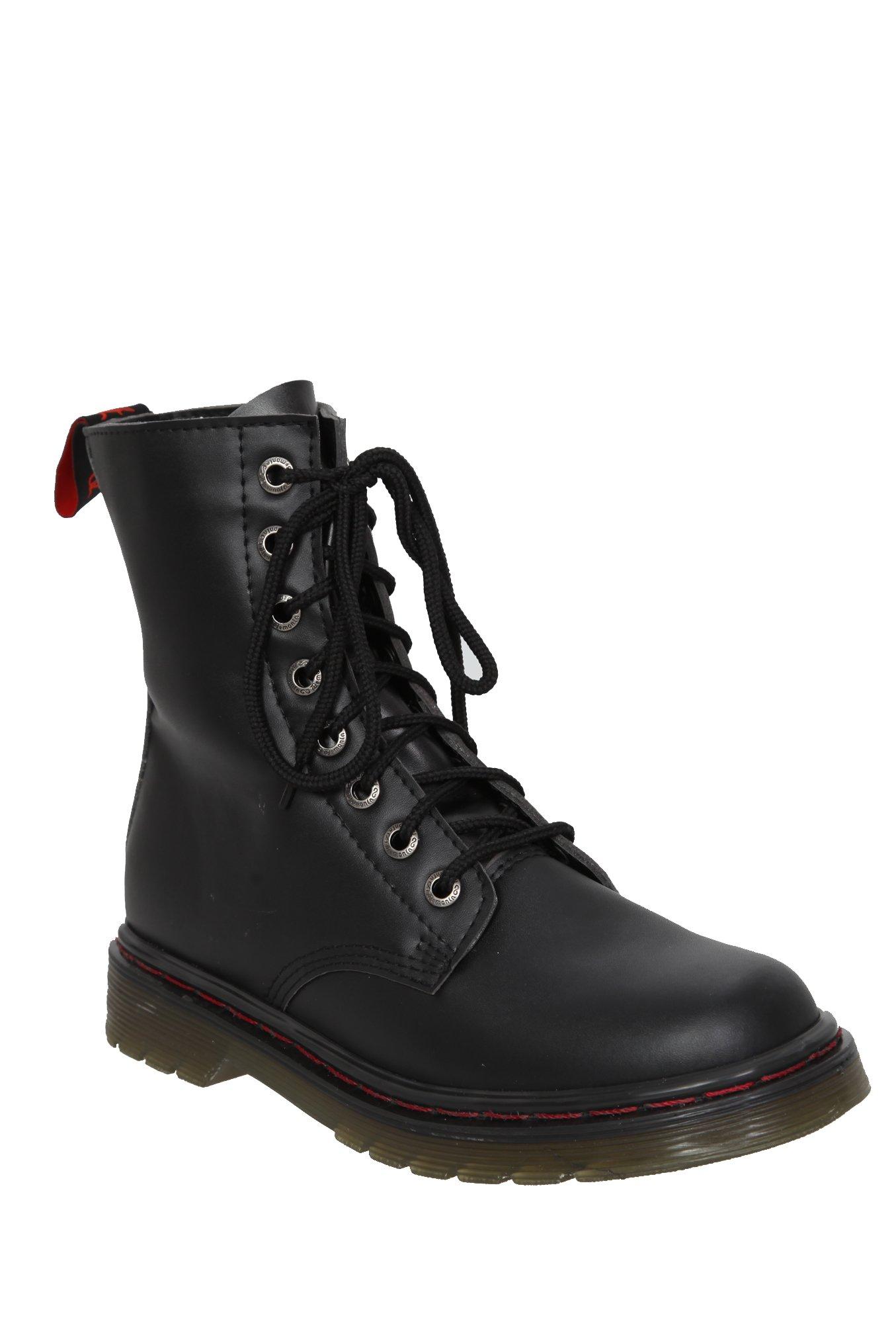 Demonia Disorder Black Combat Boots, BLACK, hi-res