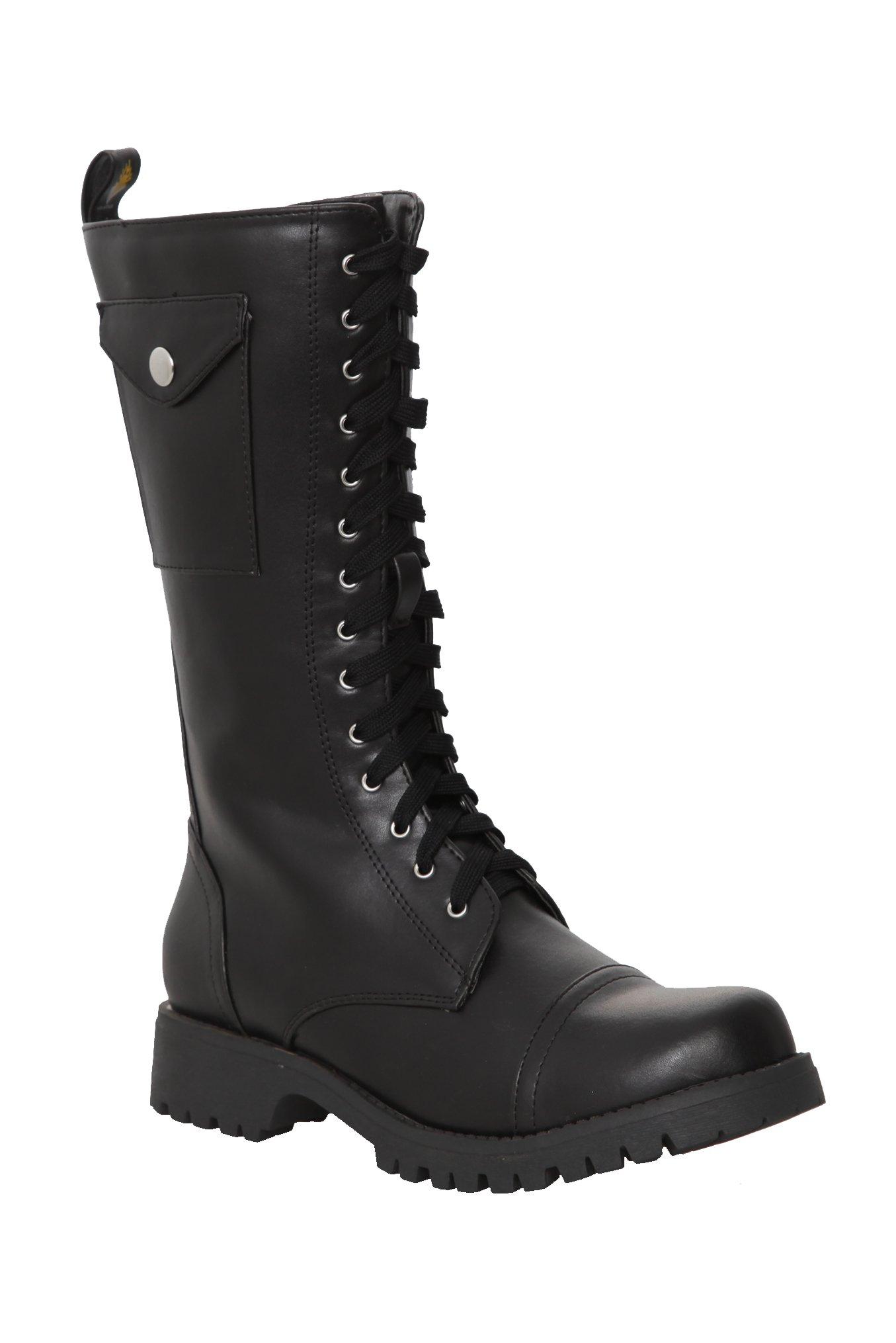 Volatile Black Stash Combat Boots, BLACK, hi-res