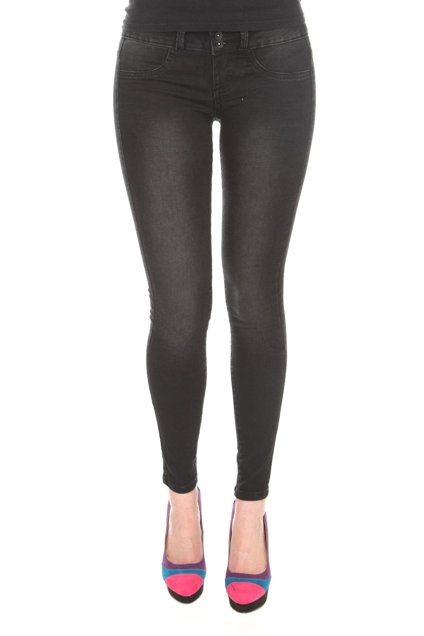 LOVEsick Black 3-Button Super Skinny Jeggings, BLACK, hi-res