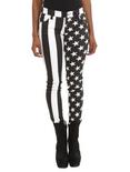 Royal Bones By Tripp American Flag Split Leg Skinny Jeans, BLACK, hi-res