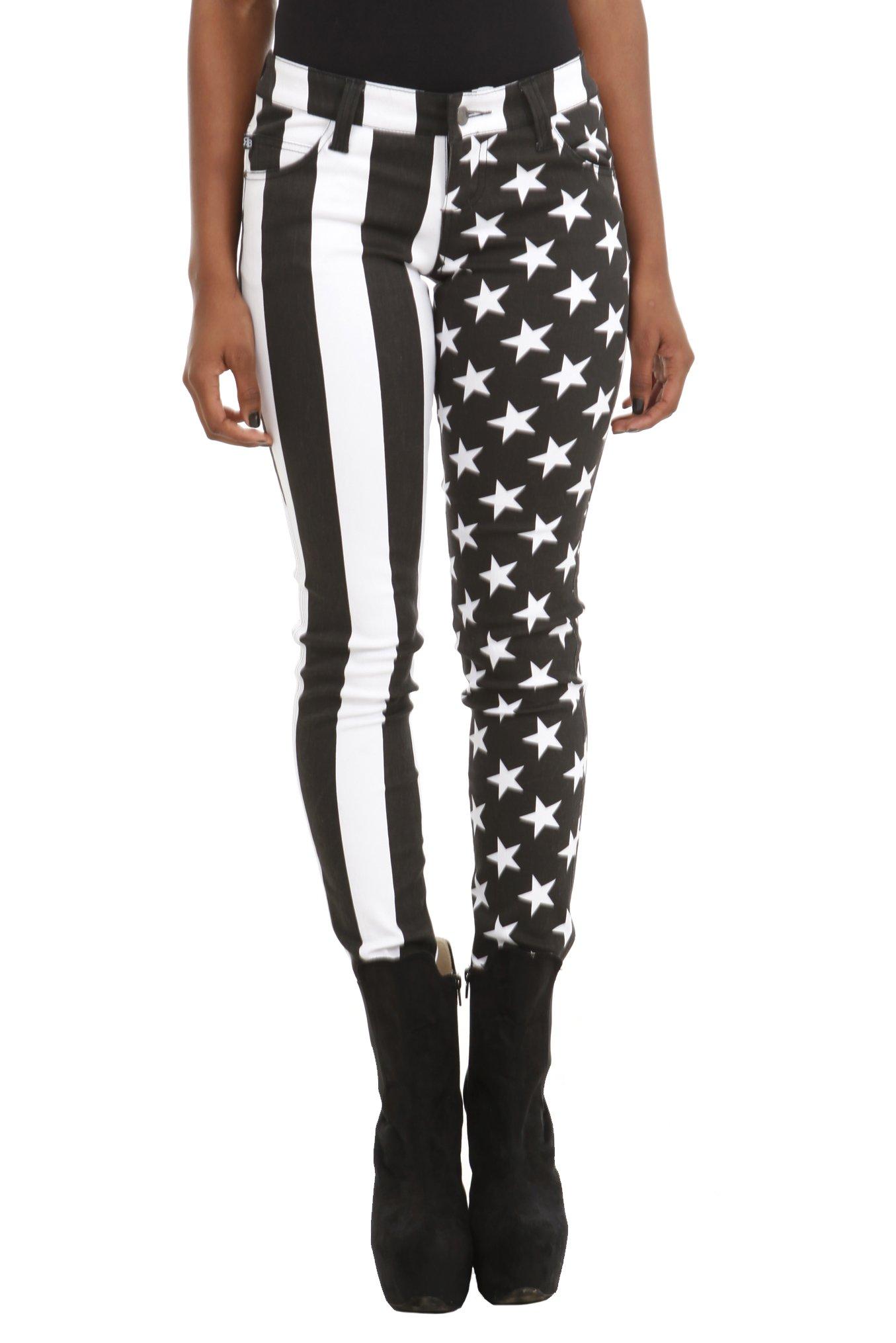 Royal Bones By Tripp American Flag Split Leg Skinny Jeans, BLACK, hi-res