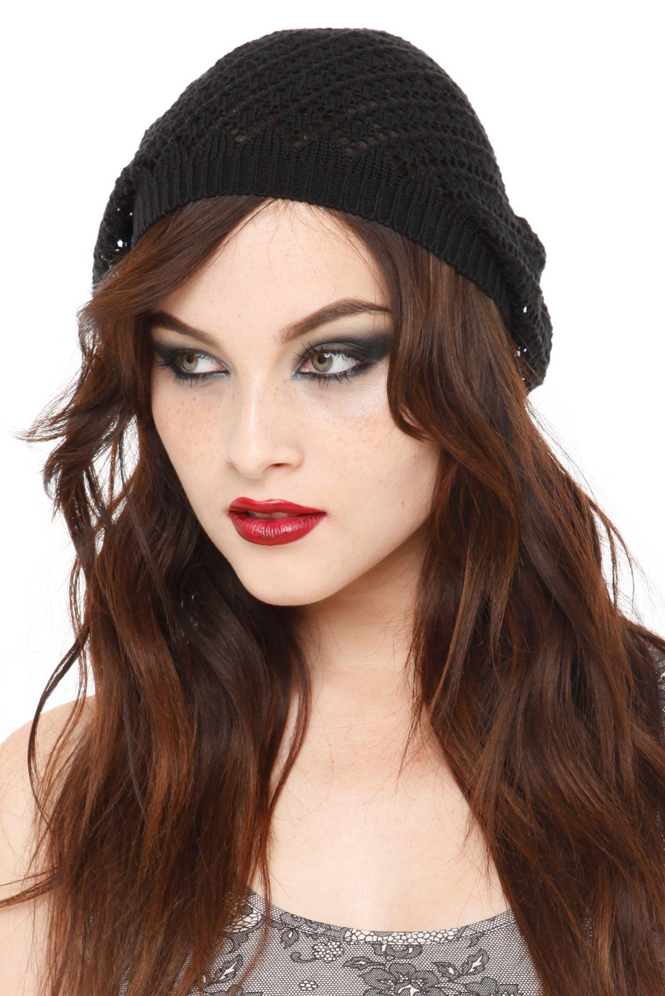 Black Knit Beret, , hi-res