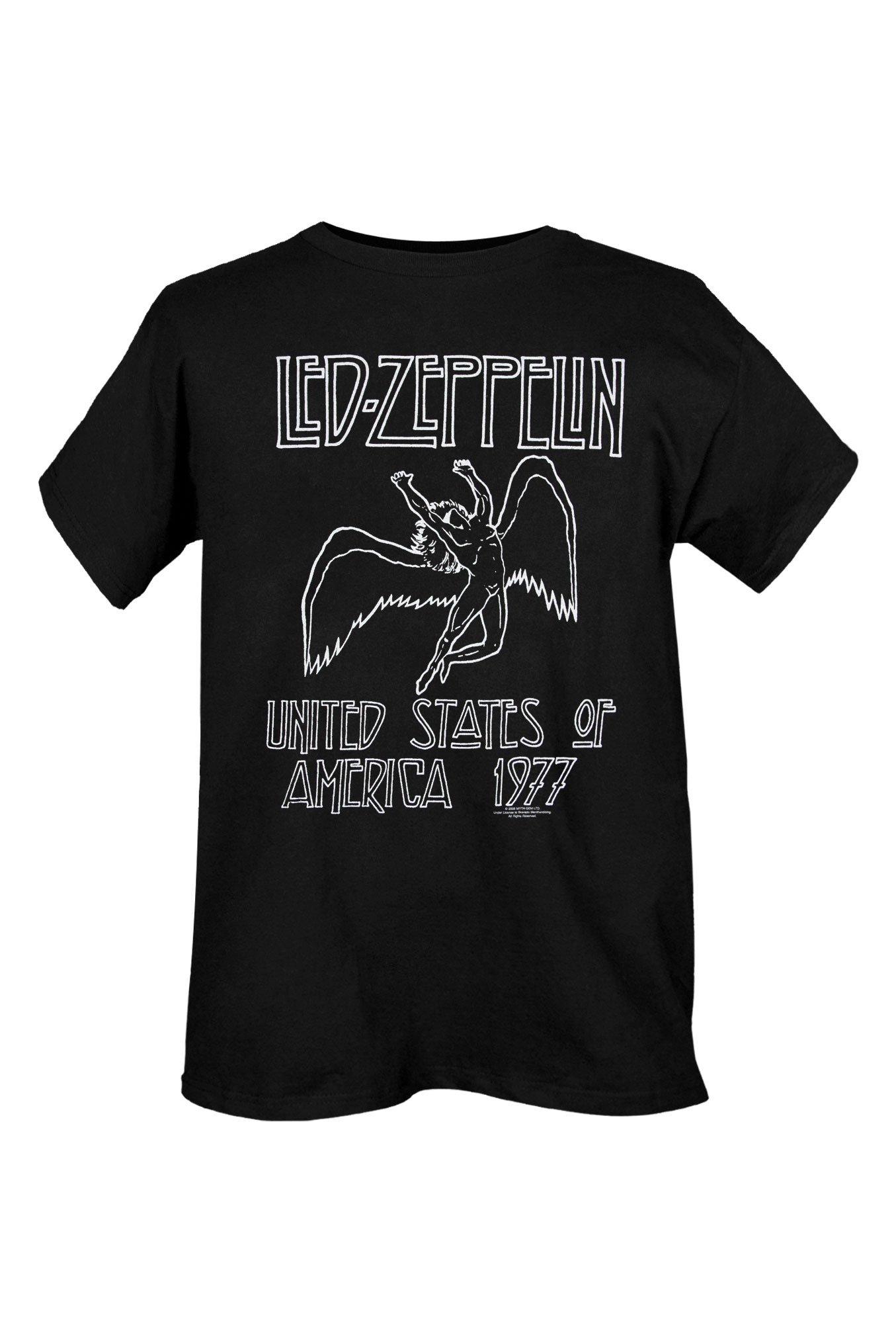 Led Zeppelin United States Of America 1977 Tour T-Shirt, BLACK, hi-res