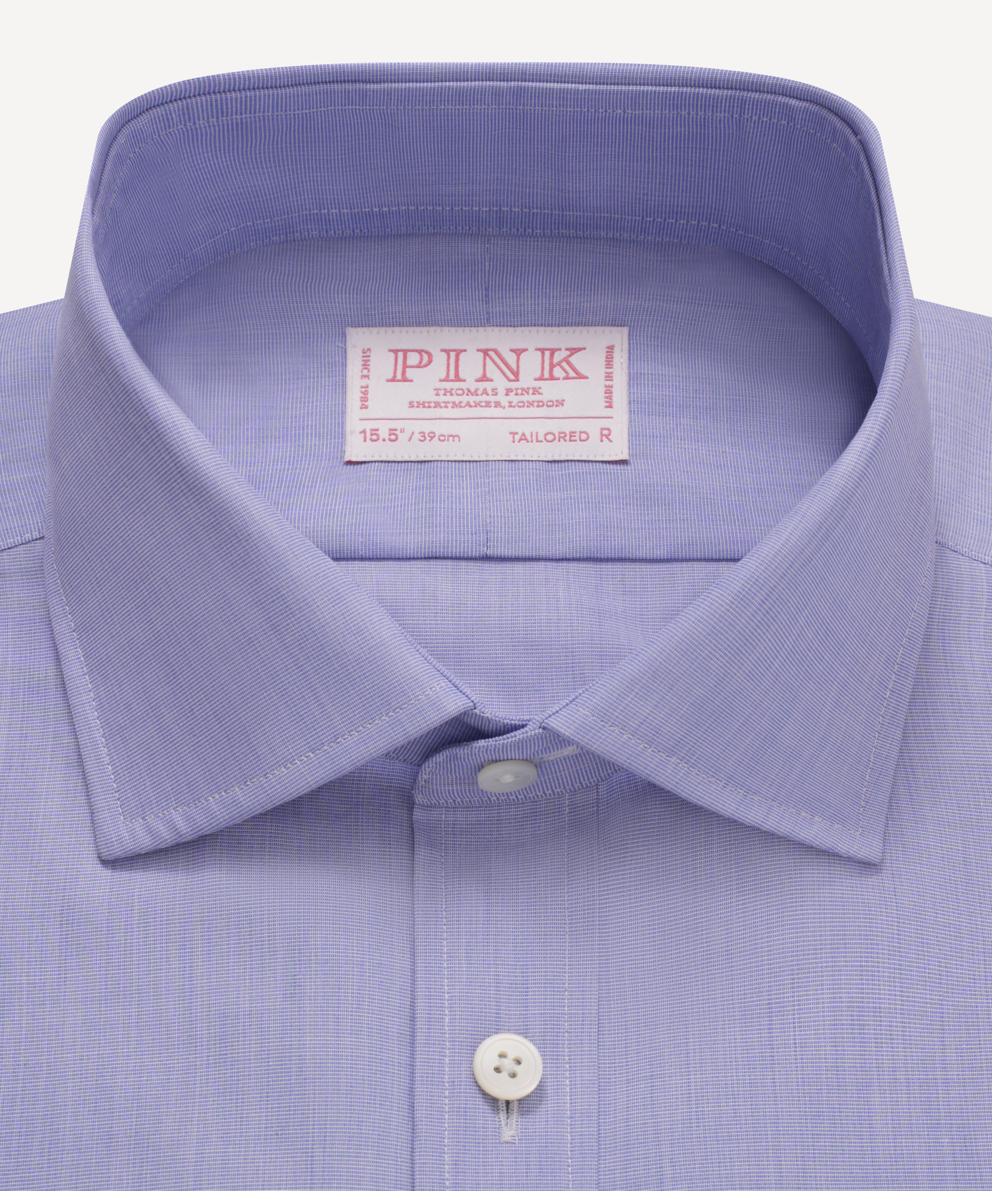 TM Lewin Fitted Pink Fine Stripe Dual Cuff Shirt