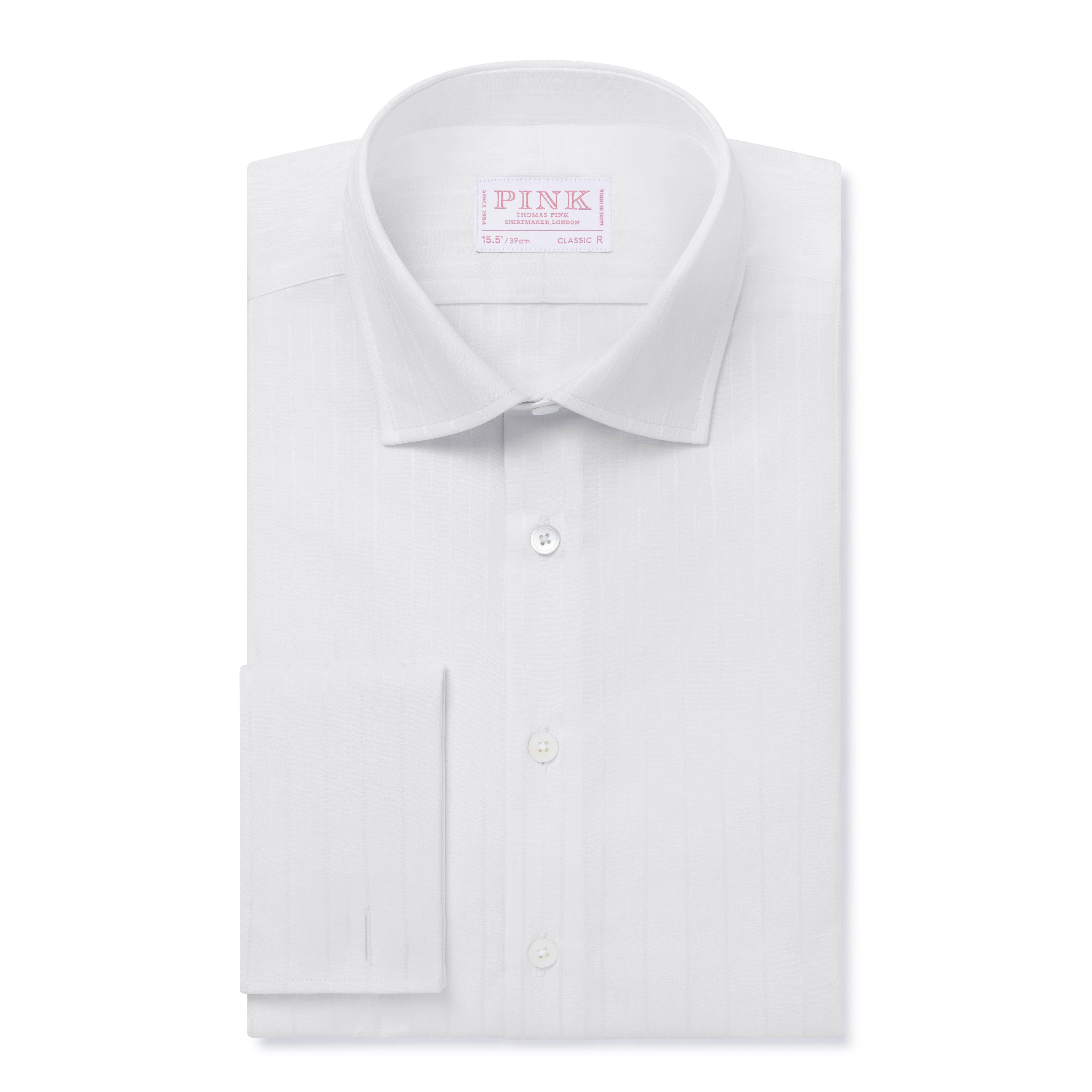 Thomas Pink French Cuff Slim Fit Shirt 16 32 Pink Stripe Cotton Mint YGI  G1-393