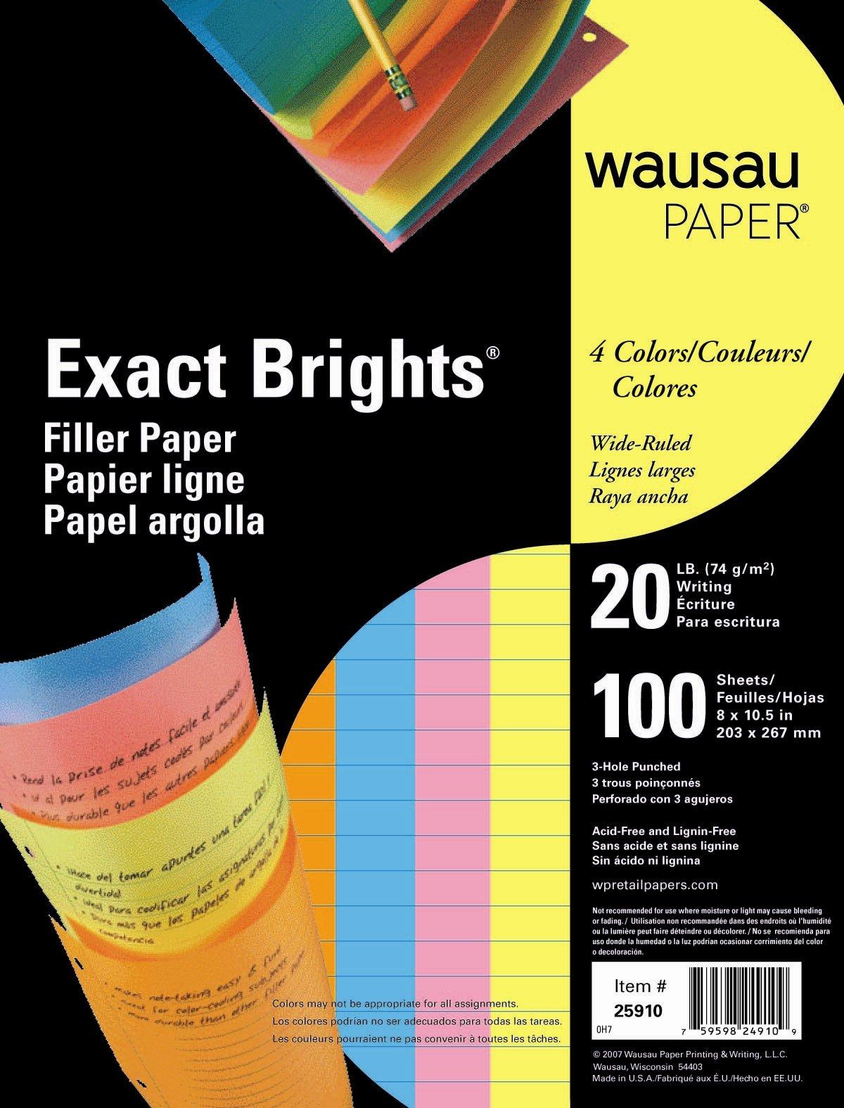 Exact Brights Filler Paper, Assorted Colors, 100 Sheets | Mardel | 1210947