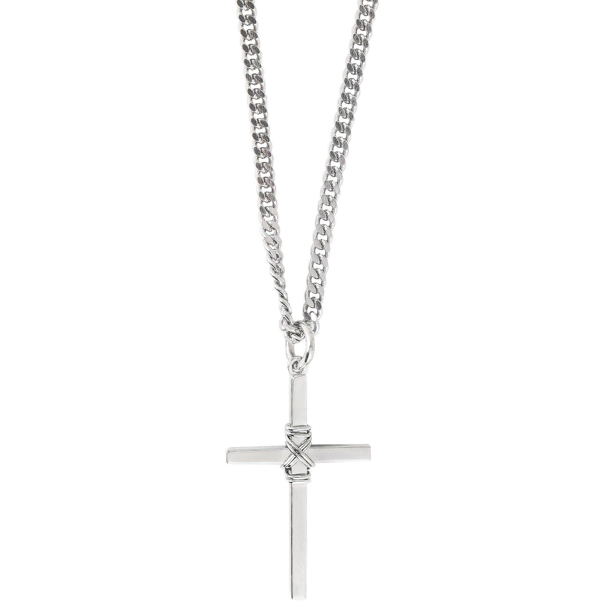 H.J. Sherman, Wire Wrapped Cross Pendant Necklace, 24 Inches