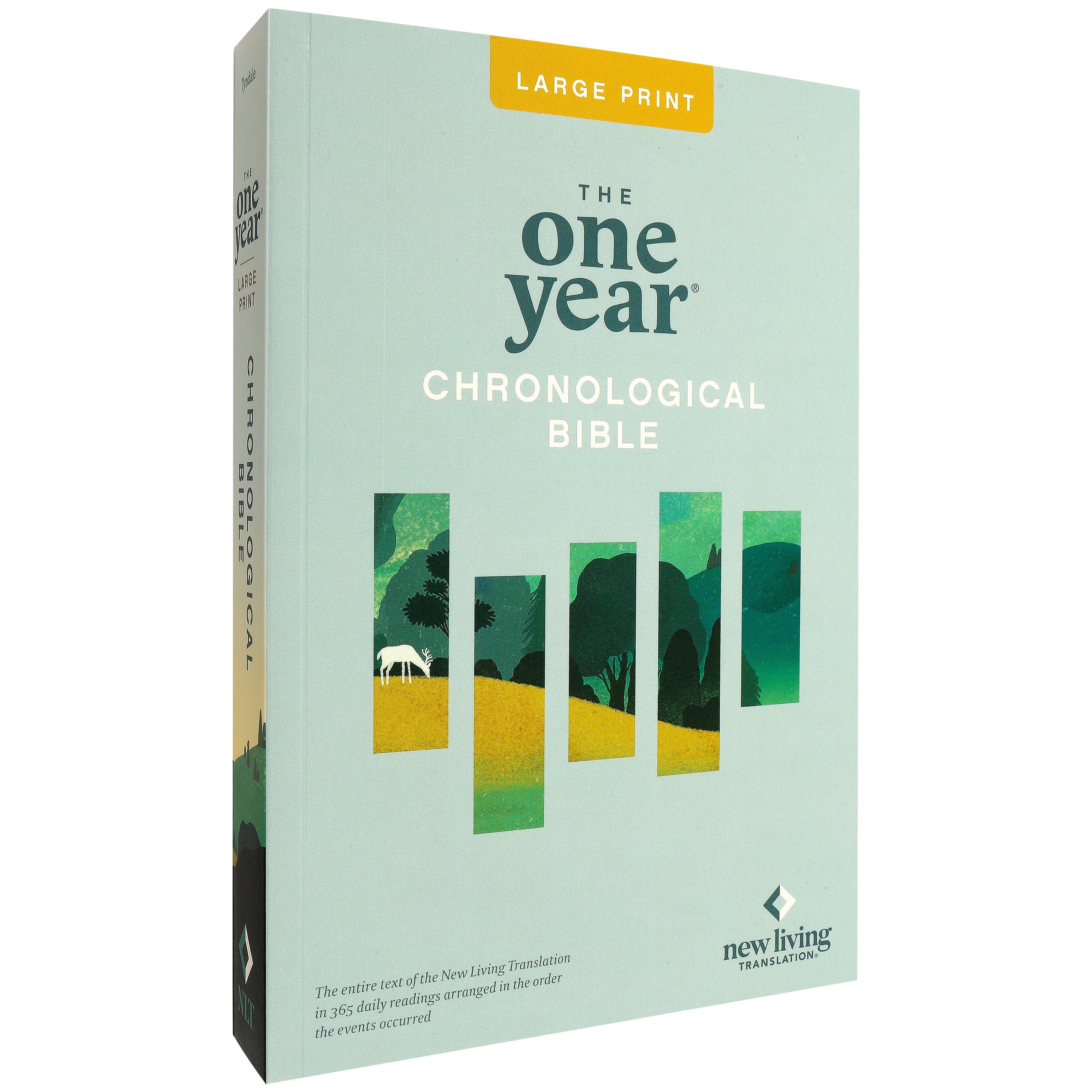 NLT Thinline One Year Chronological Bible: Large Print, Paperback