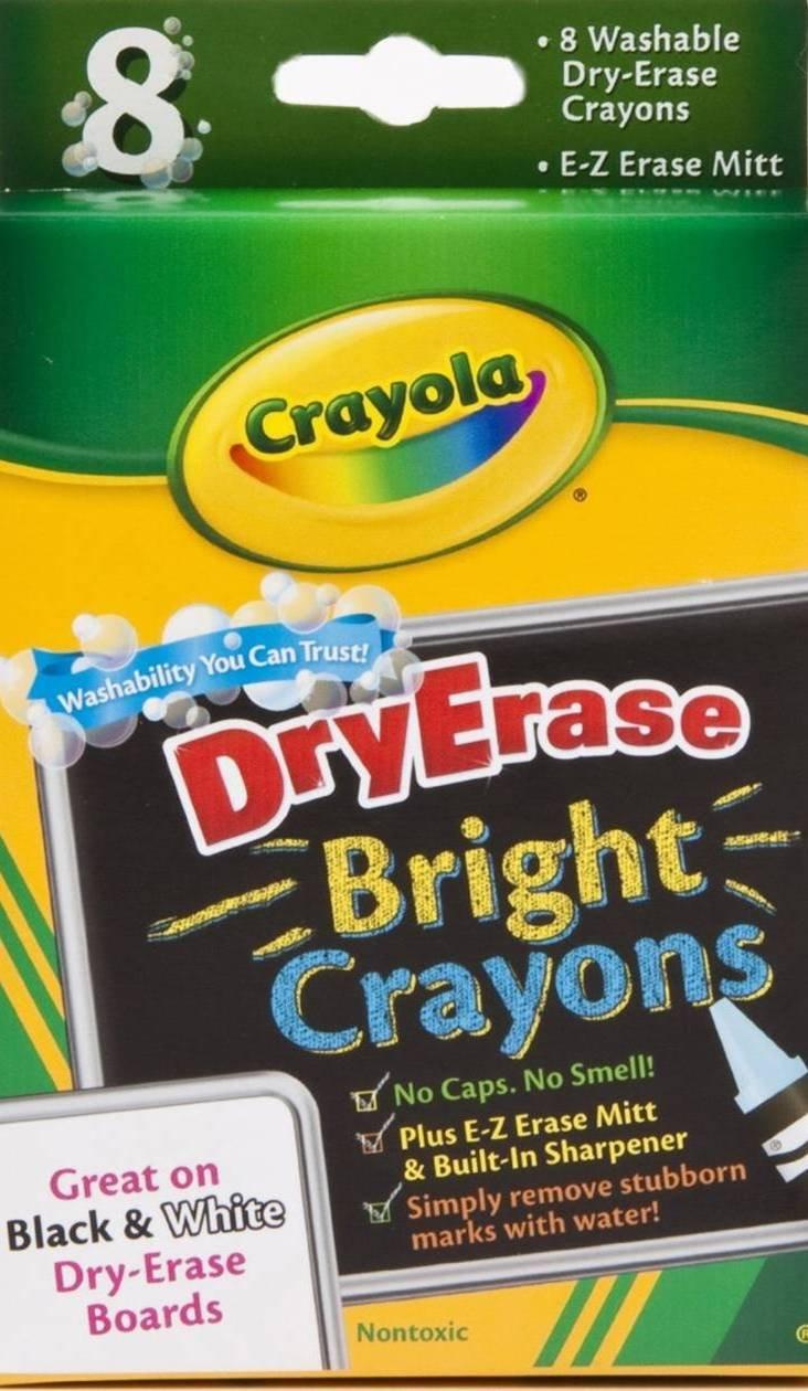 Crayola, Washable Bright Dry-Erase Crayons, Assorted Colors, - Main Image