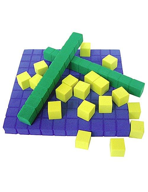 Base 10 Blocks Foam EAI Education Foam Base Ten Flats - Set Of 10 Blue ...