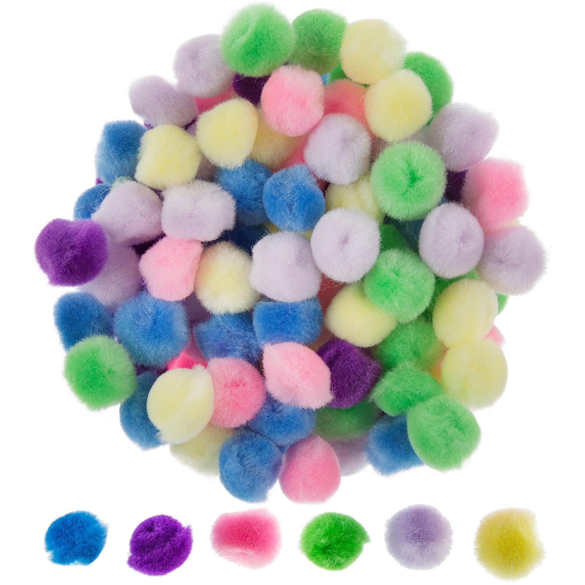 Pom Poms Bright Variety of Pastel Colors, 0.50 Inch, Pack of 125 ...