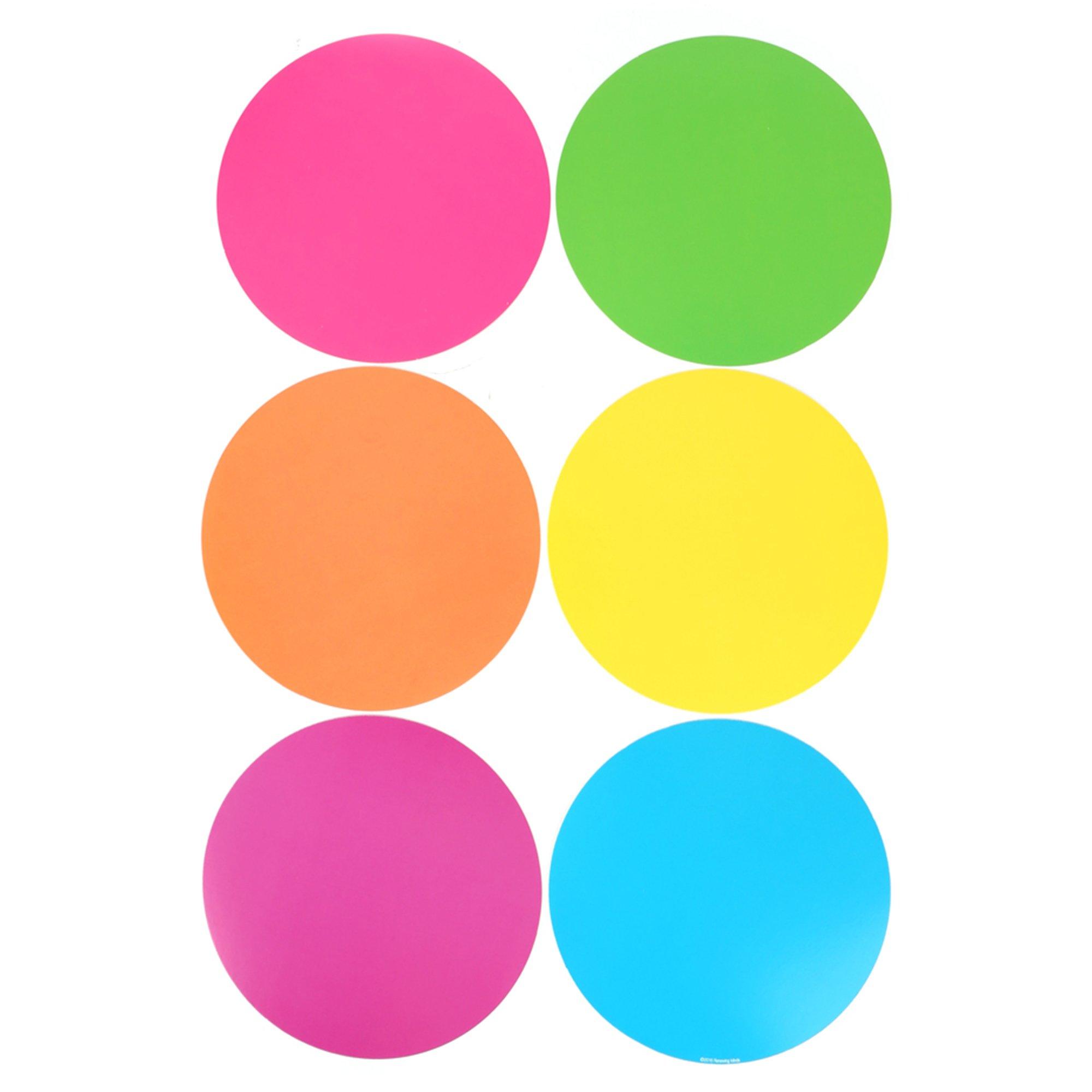 Renewing Minds, Neon Dots Large Cutouts, 6 inches, 36 Pieces