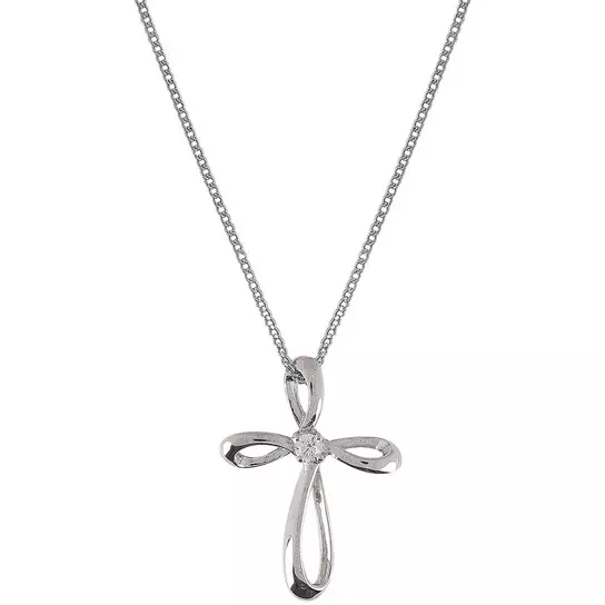 Curved Cross Charm Sterling Silver - Made in the USA Curved Cross Charm Sterling Silver - Made in the USA