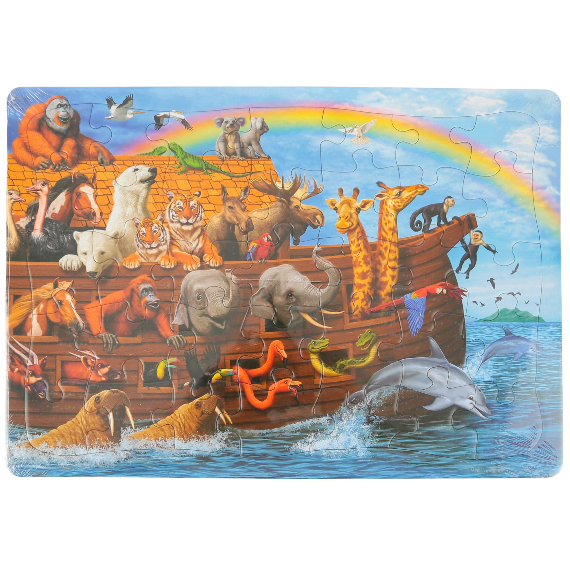 Noah's Ark Animal Print Dessert Plates - 8 Piece Party Set For Kids Birthday Celebrations