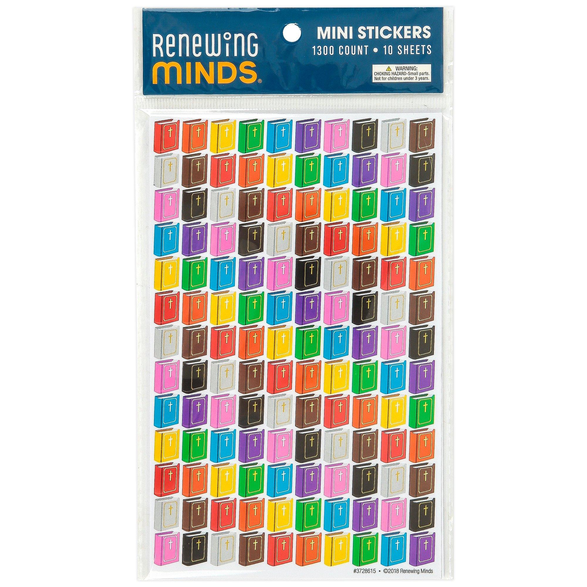 Colorful Bible Mini Incentive Stickers, Pack of 1300 | Mardel | 3728615