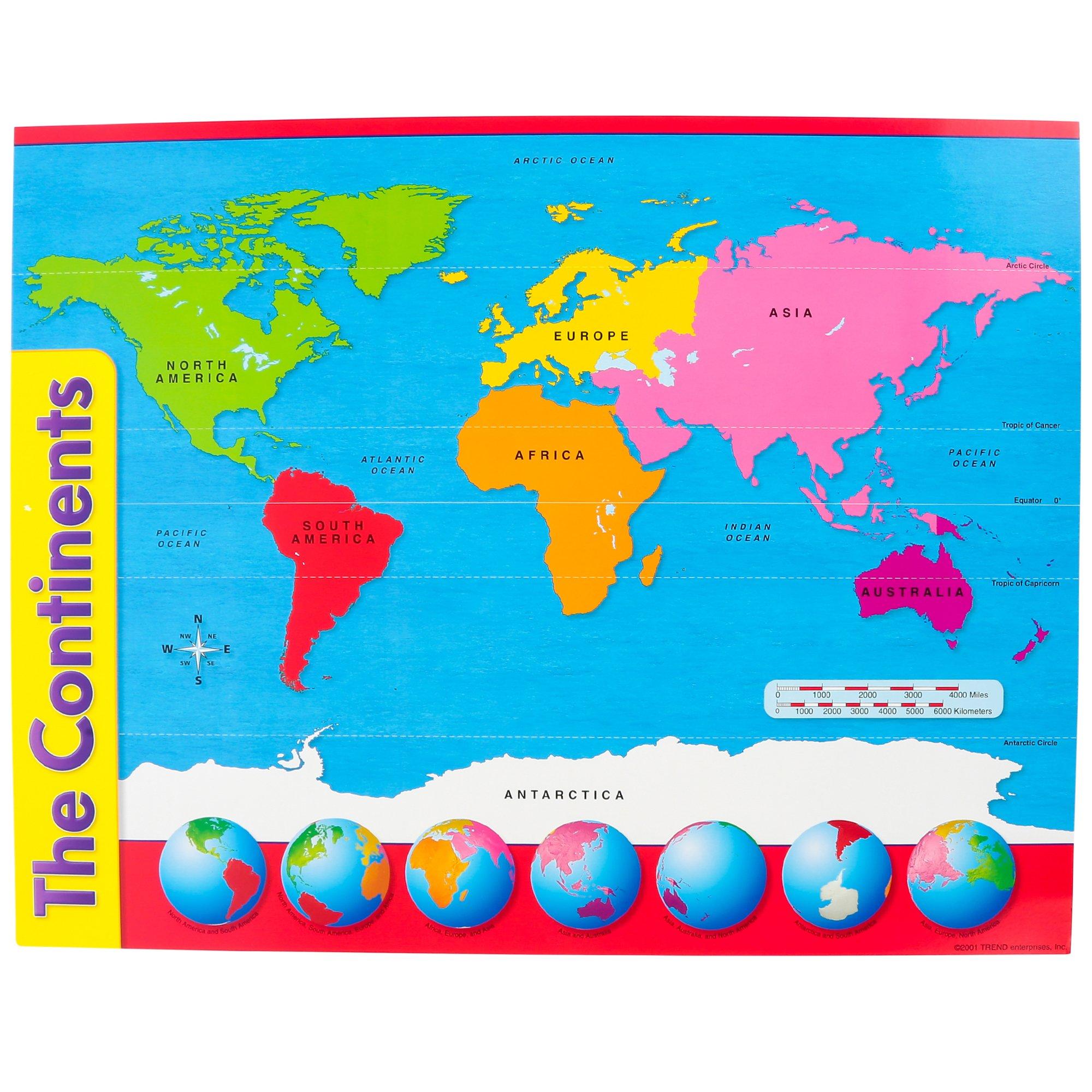 STEM Anchor Chart: The Continents, 17 x 22 Inches, Grades 1-9 | Mardel ...
