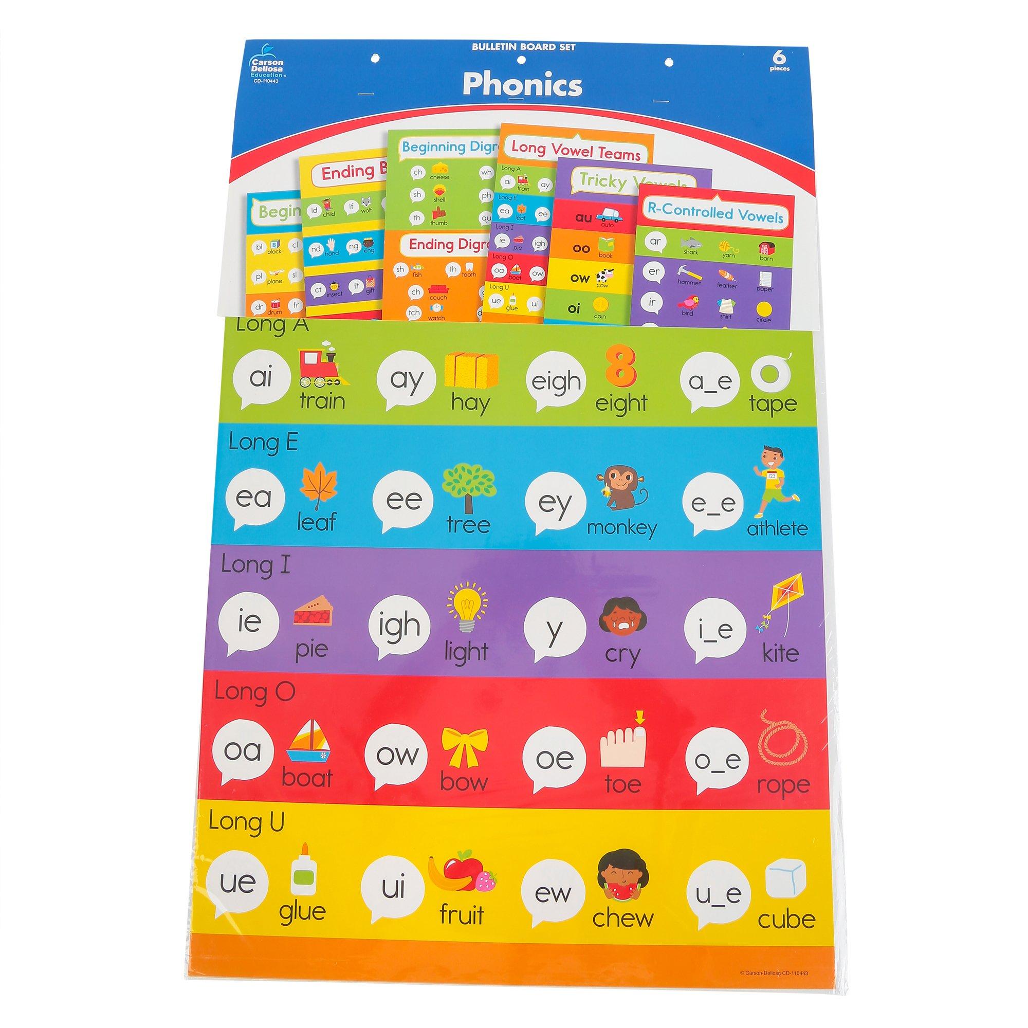 Carson-Dellosa, Phonics Bulletin Board Set, 6 Pieces, Grades