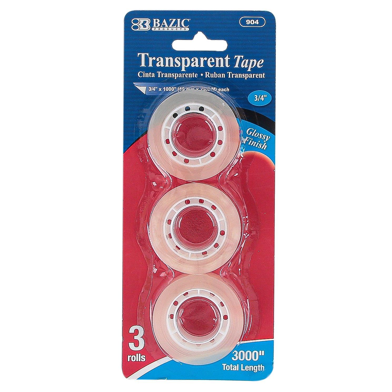 Starpo Clear Transparent Tape Rolls – 16 Pack (3/4" X 1000") Dispenser Refill