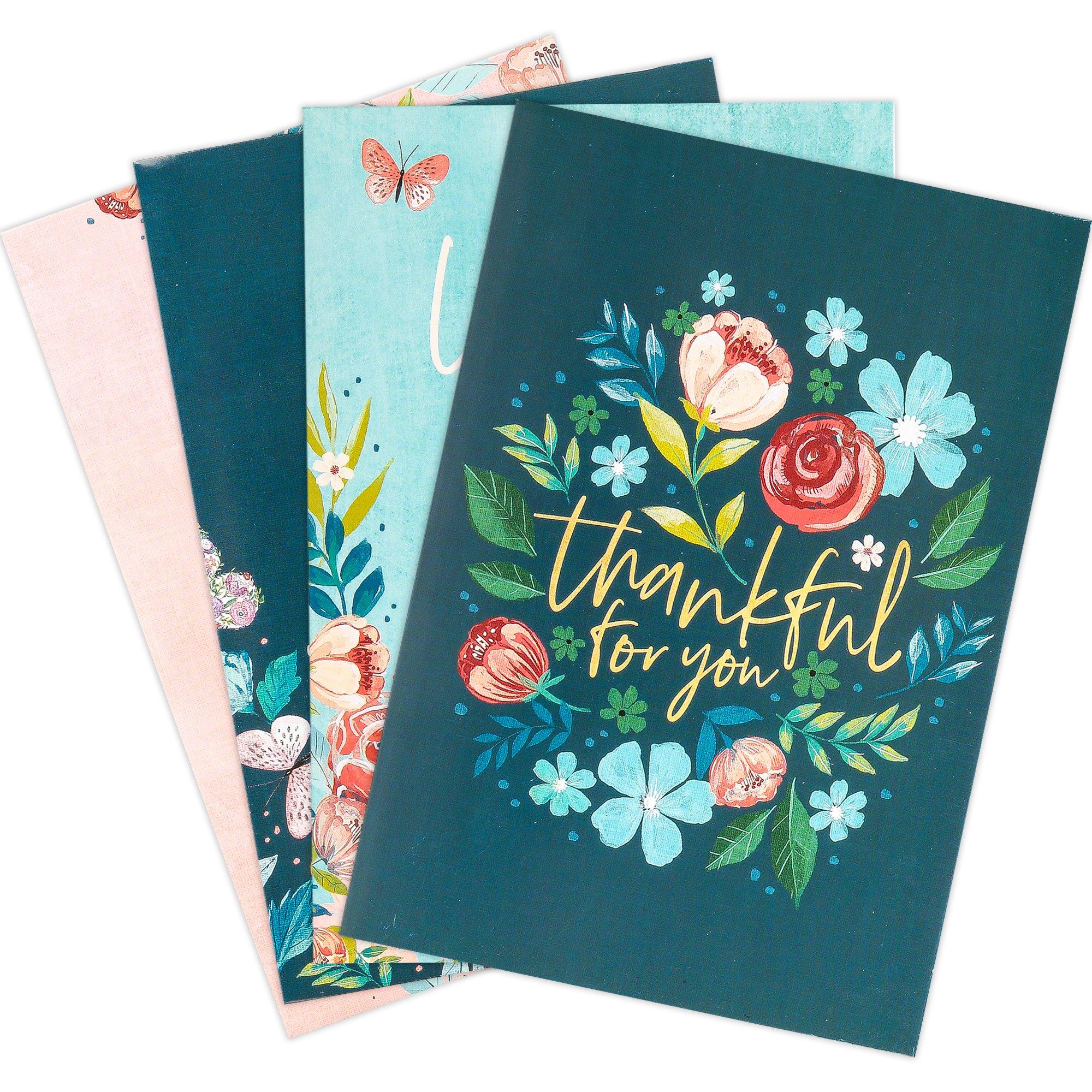Flower and Butterfly Thank You Boxed Cards, 12 Cards with Envelopes ...