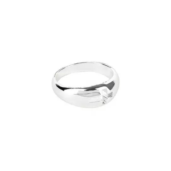 Cut Out Cross Ring Silver Plate Cut Out Cross Ring Silver Plate