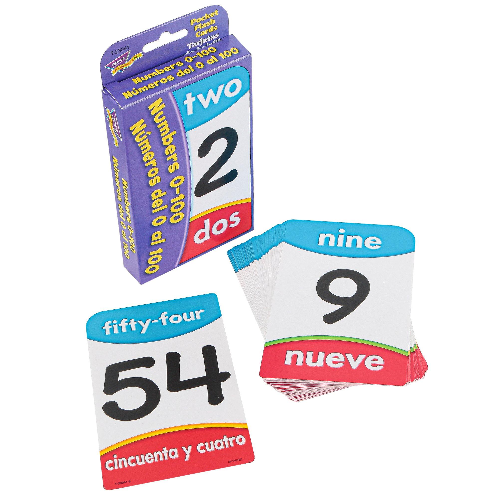 Numbers 0 100 Bilingual Pocket Flash Cards Grades Prek 5 Mardel