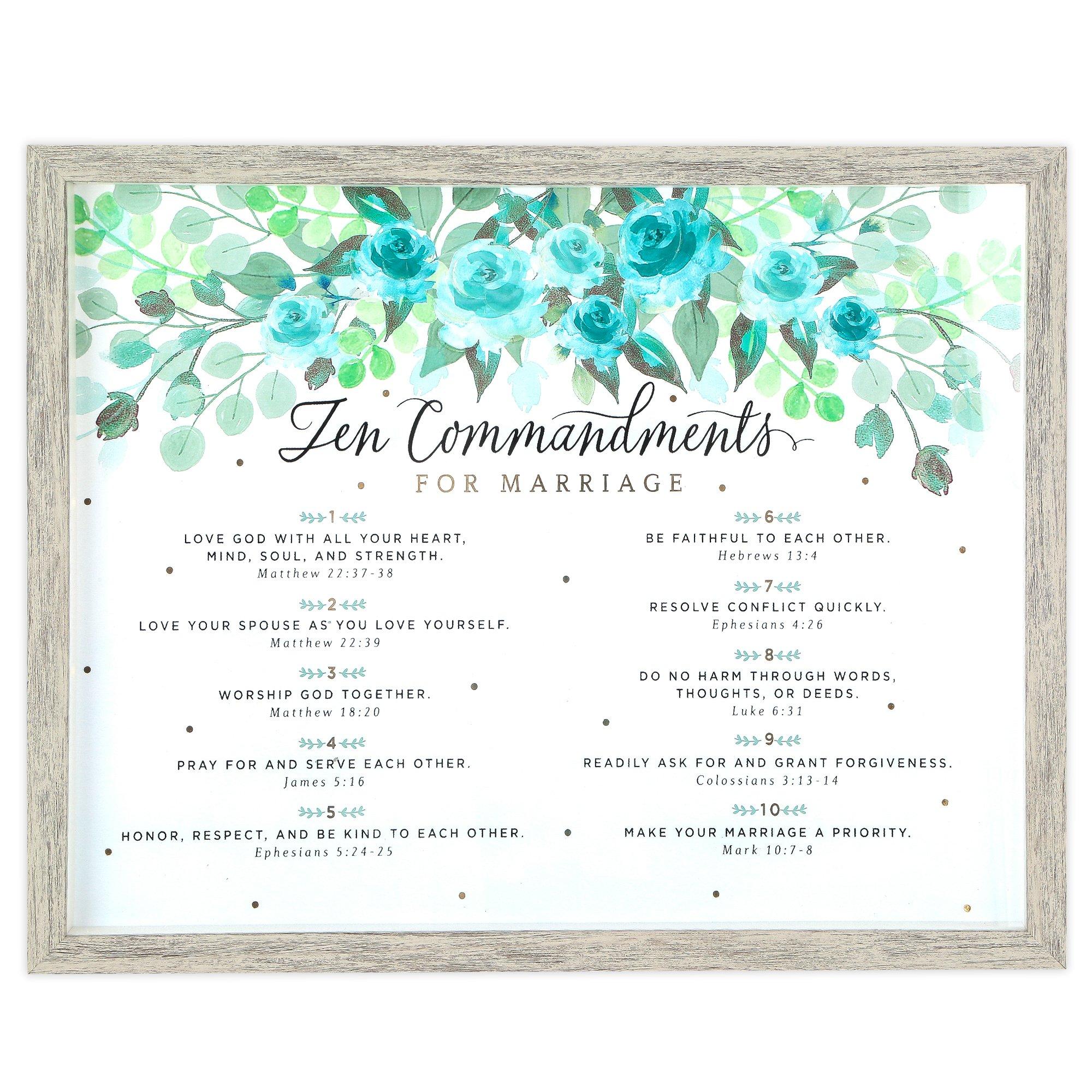 Ten Commandments for Marriage Framed Wall Decor, 20 x 16 Inches