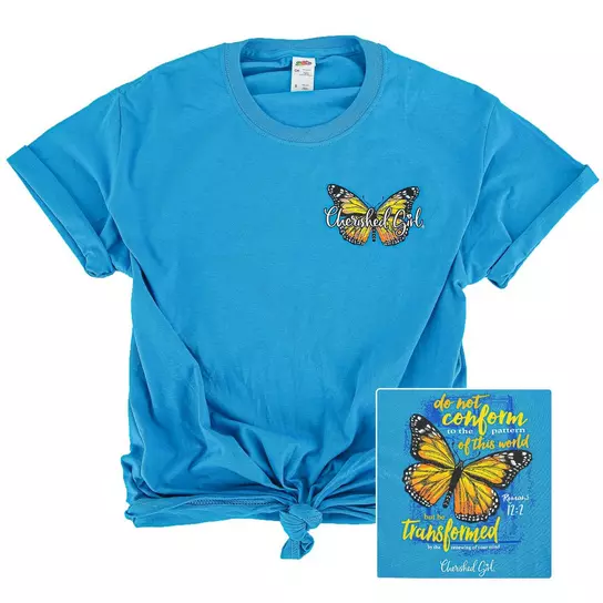 Butterfly T Shirt With Faith Message Transformed Butterfly T Shirt With Faith Message Transformed