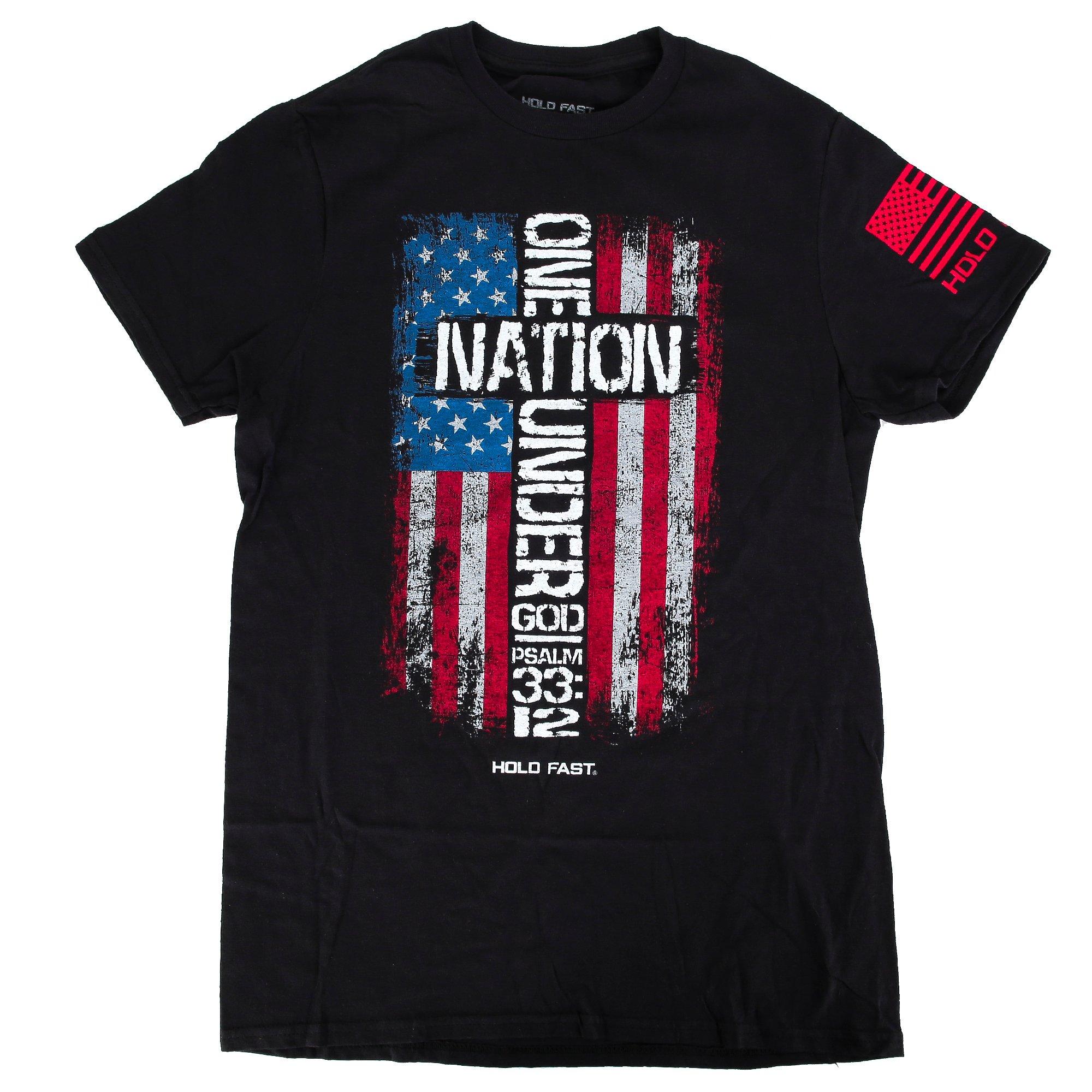 Kerusso, Hold Fast, Psalm 33:12 One Nation Flag T-Shirt, S-3XL