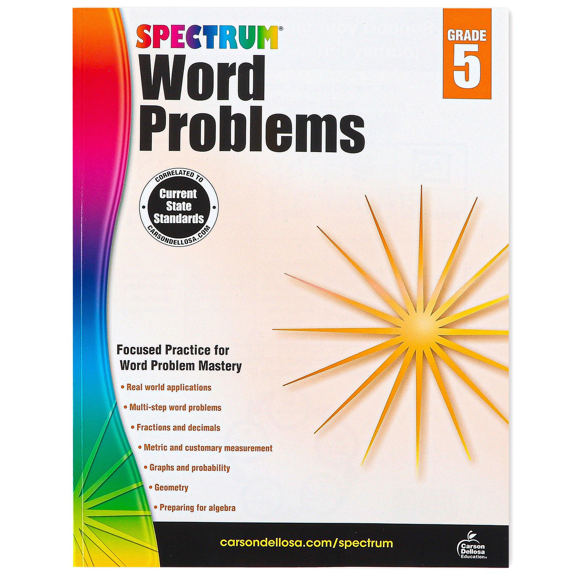 spectrum math word problems grade 5 workbook