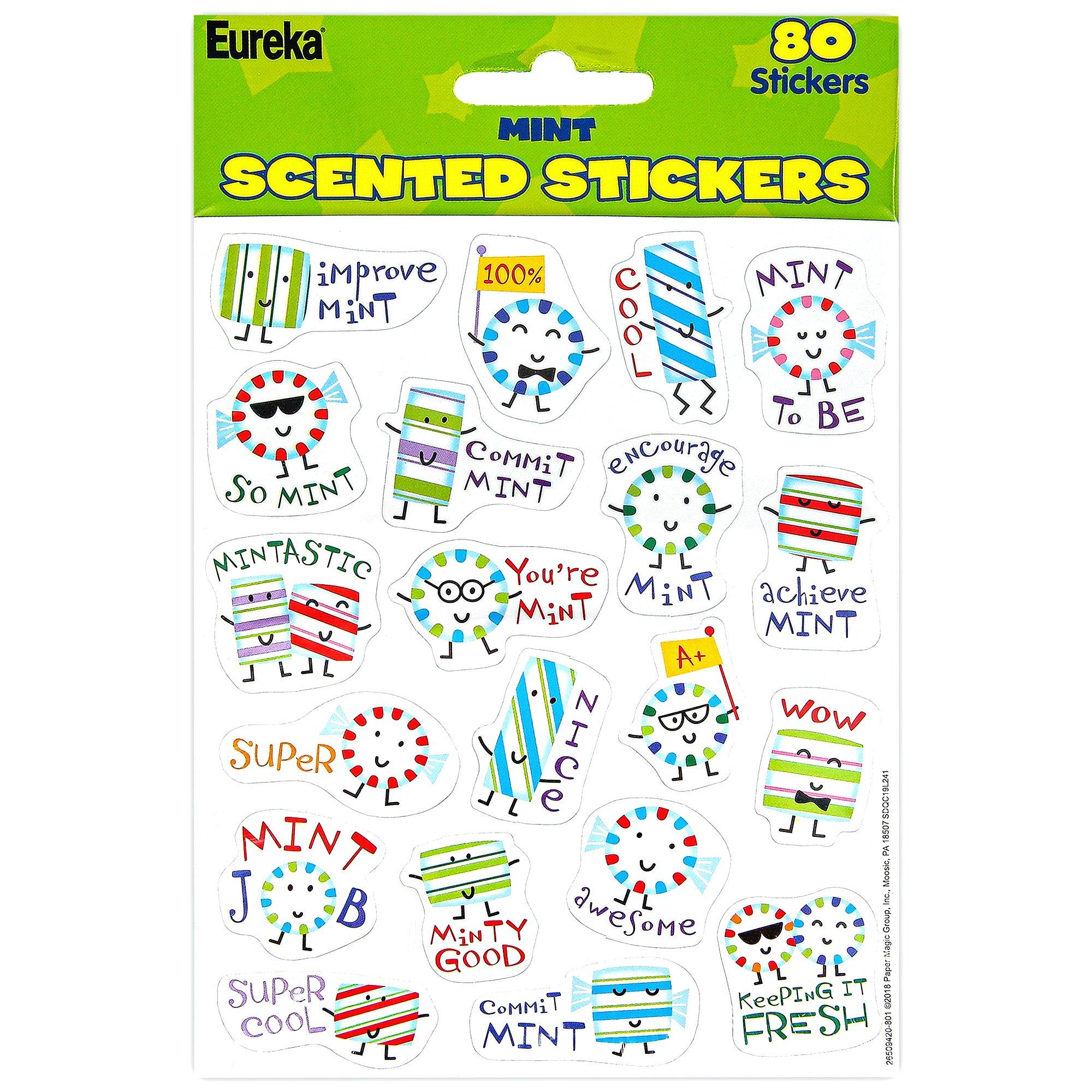 Mint Scented Stickers, 1 x 1 Inches, Pack of 80 | Mardel | 4010559