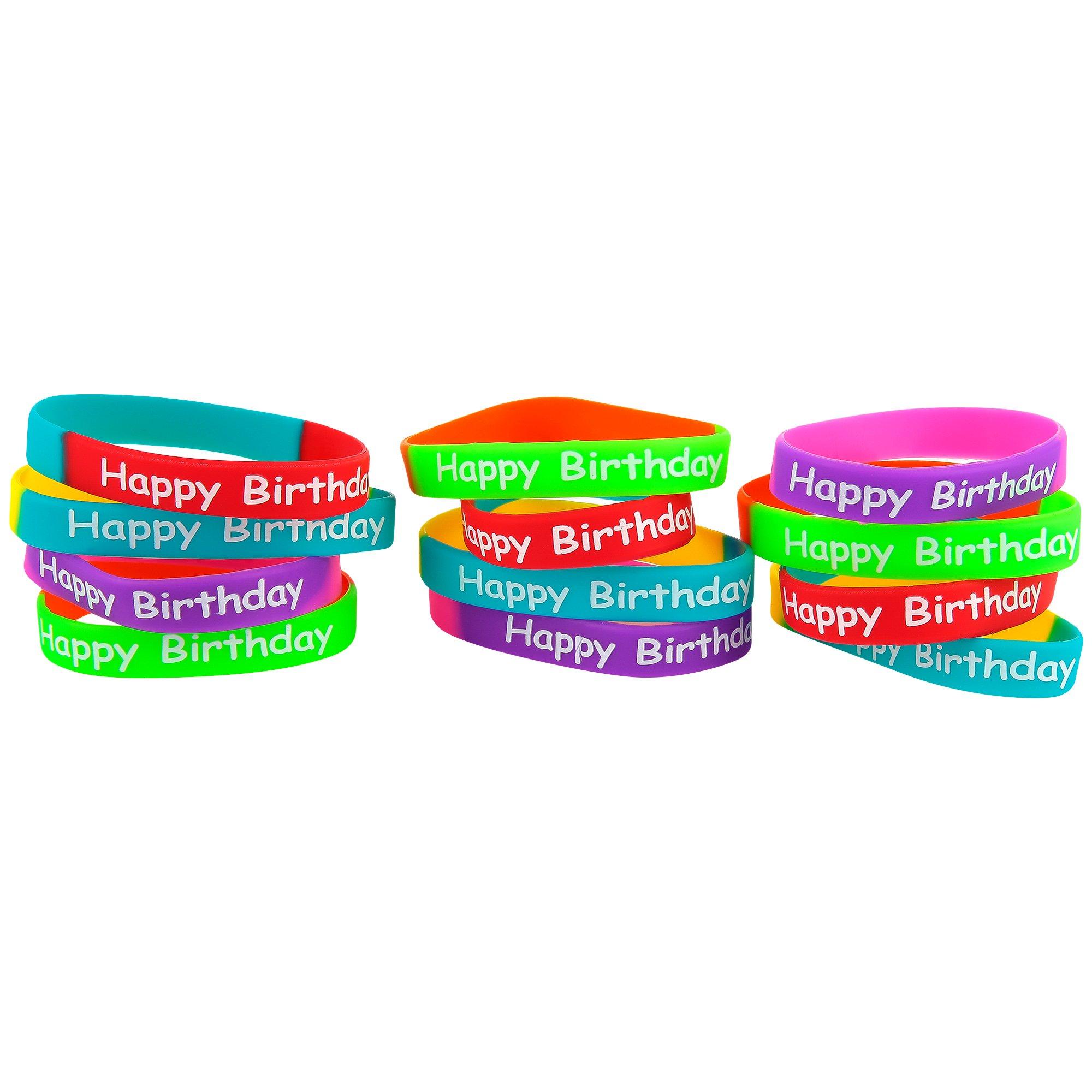 Two-Tone Happy Birthday Bracelets, 12 Count Mardel 4037503
