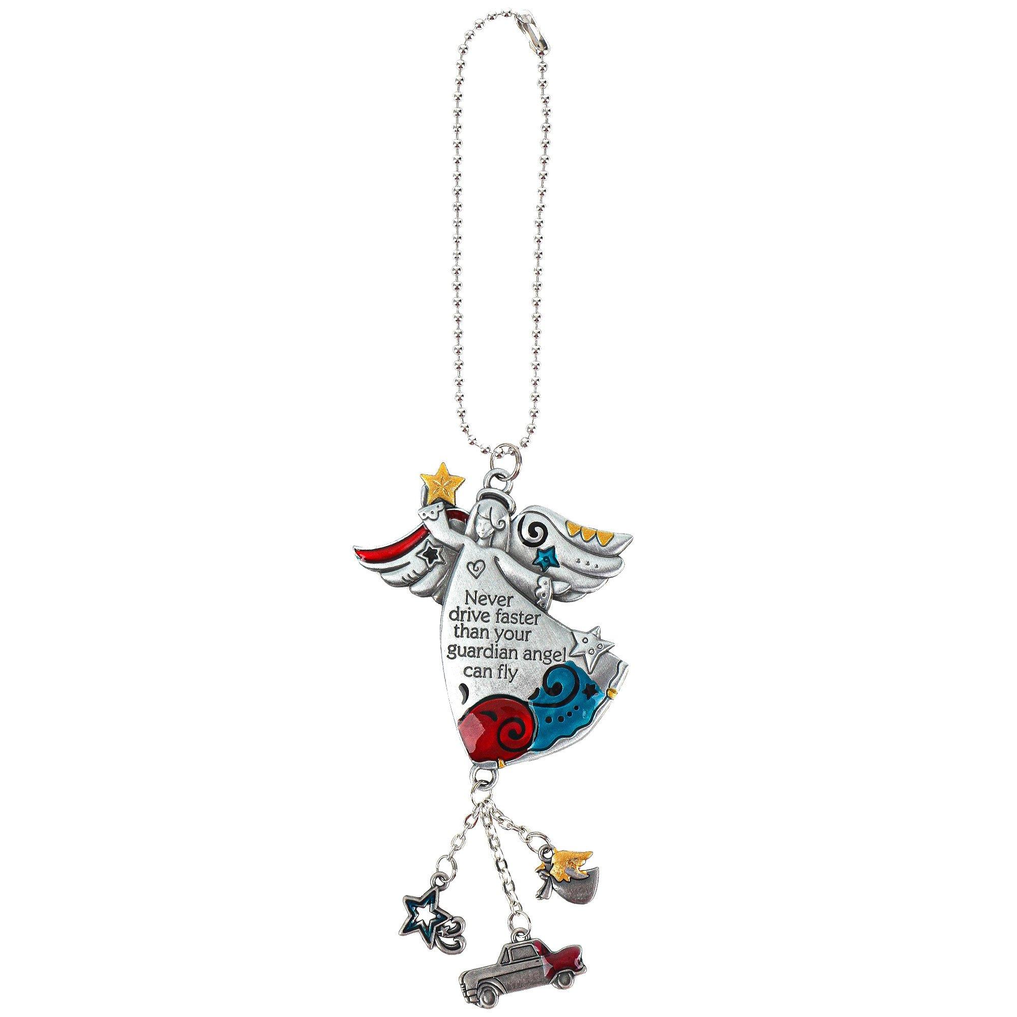 Never Drive Faster Than Your Guardian Angel Car Charm