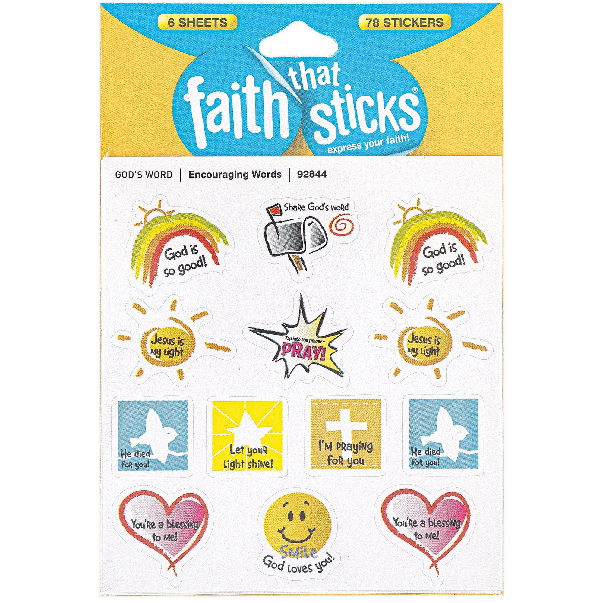 Faith That Sticks Encouraging Words Stickers, Pack of 78 | Mardel | 4060950