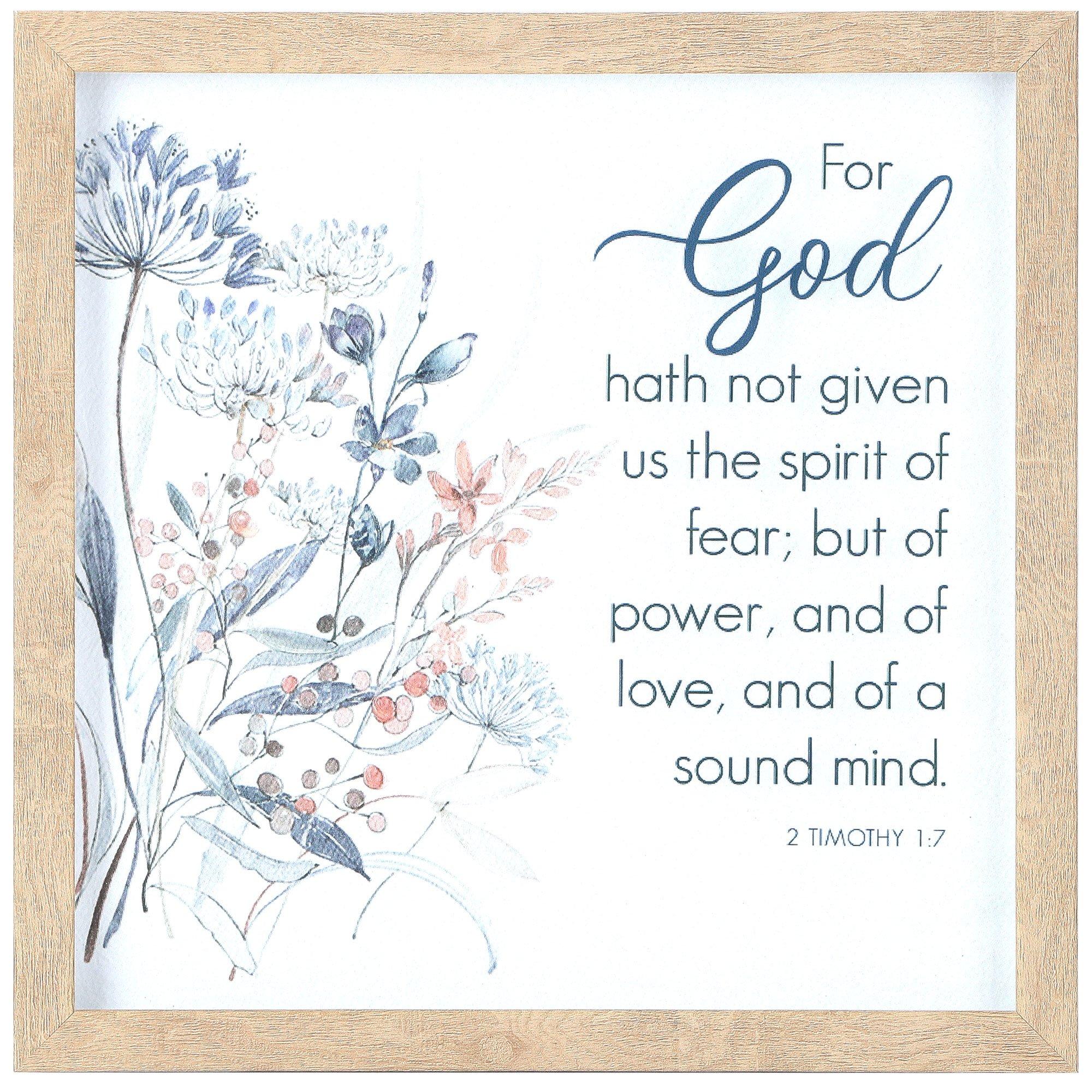 2 Timothy 1:7 Framed Wall Decor, 12 x 12 Inches